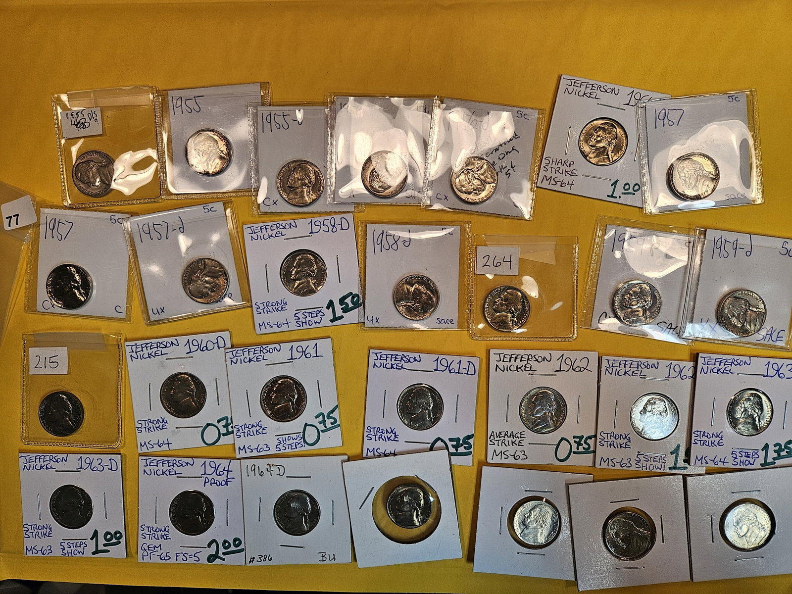 Nice mix of twenty-eight Jefferson Nickels: BU and Proofs