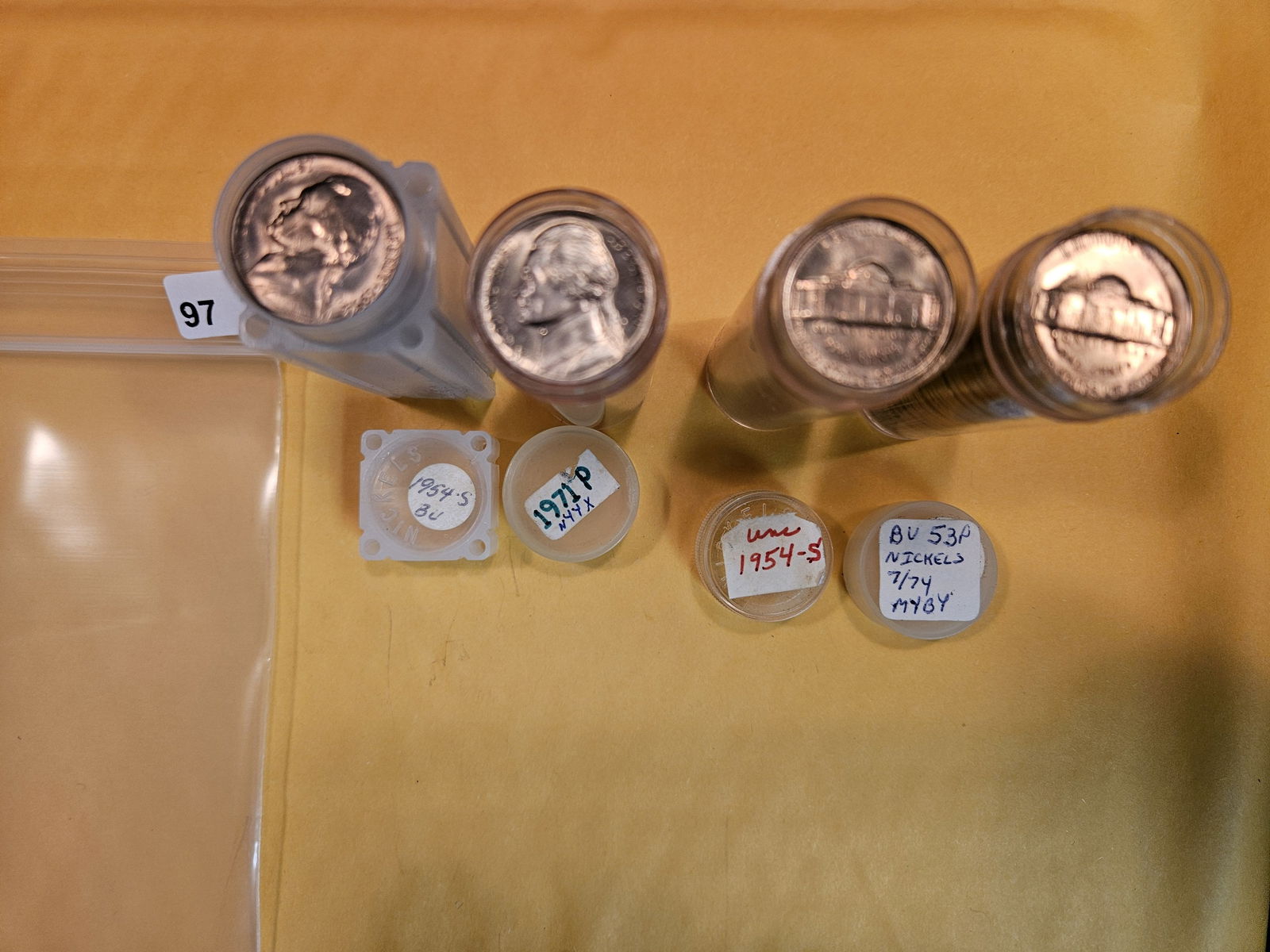 Four better date rolls of Brilliant Uncirculated Jefferson Nickels (1 of 3)
