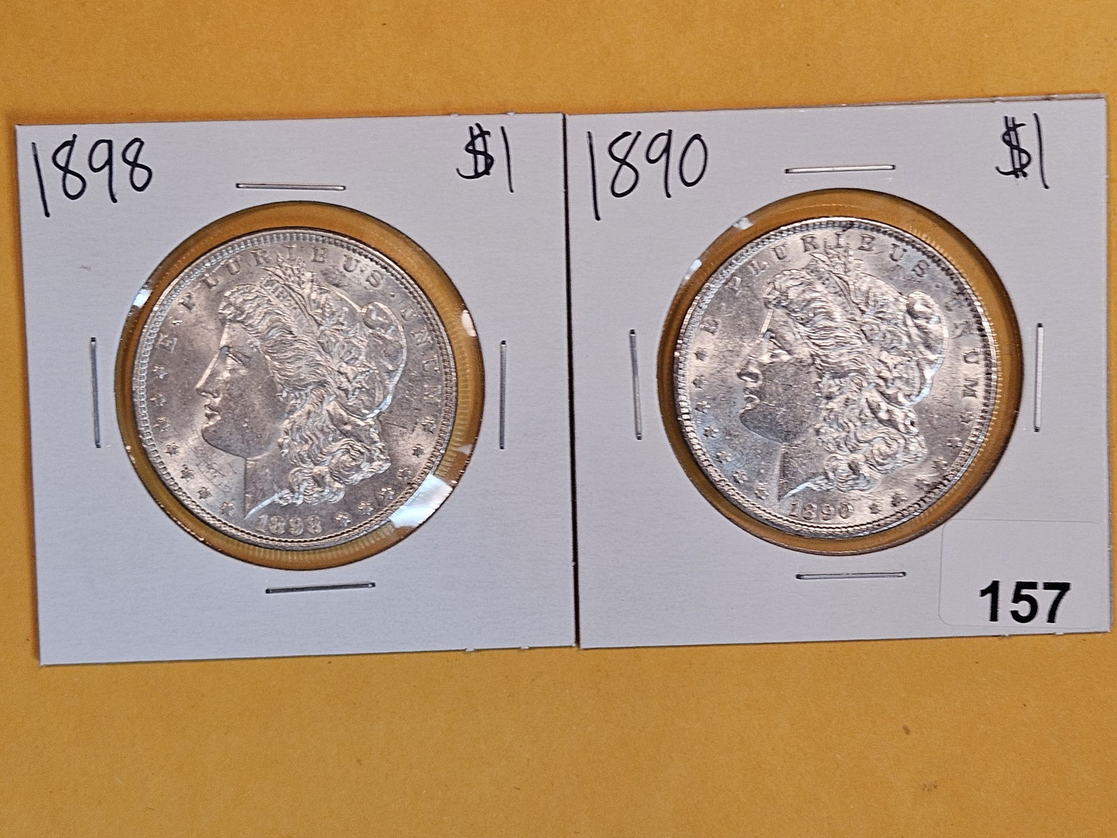 Two Brilliant About Uncirculated plus Morgan Silver Dollars (1 of 2)