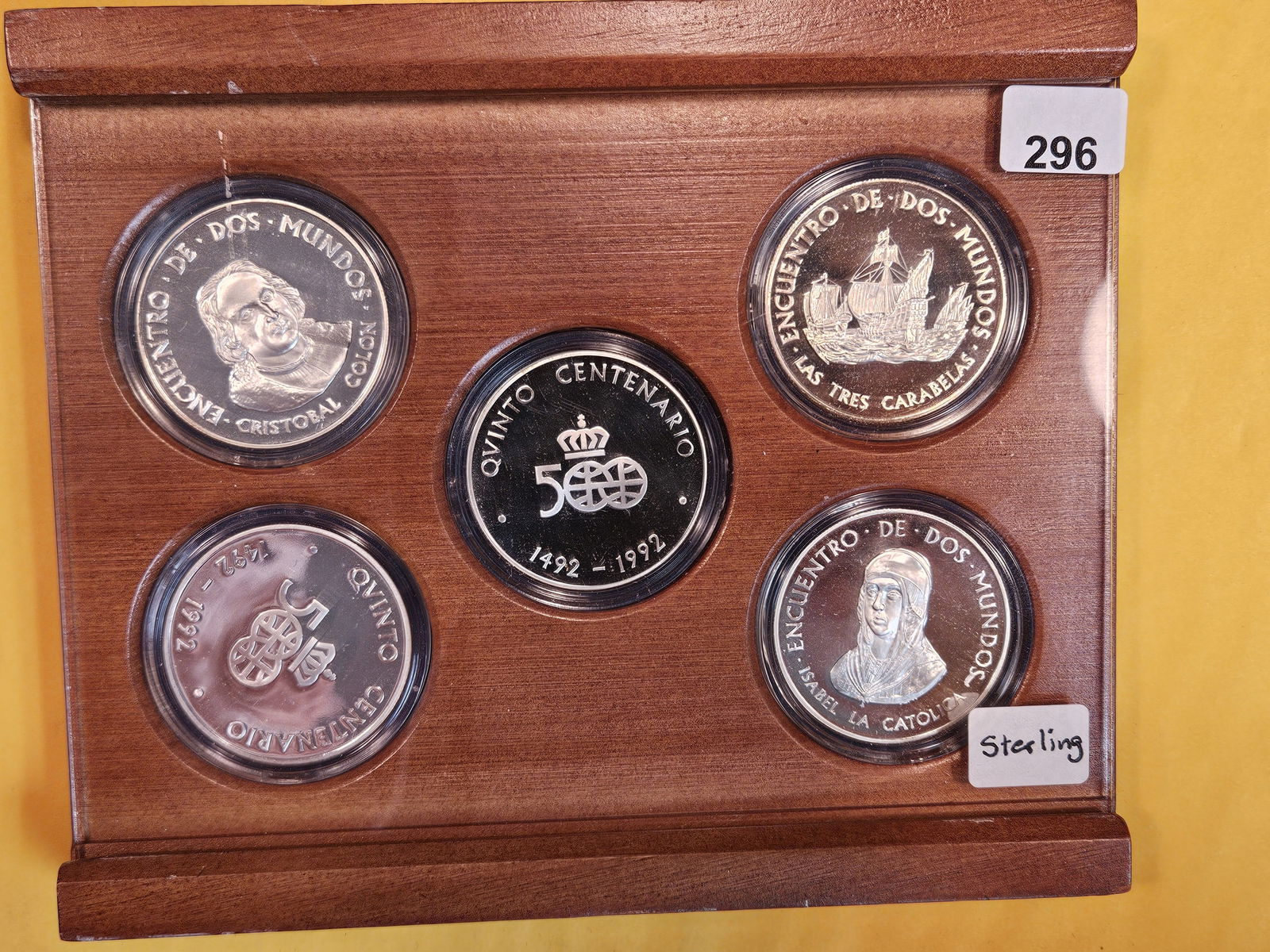 Set of 5 Proof Deep Cameo Sterling Silver Commemorative coins (1 of 2)