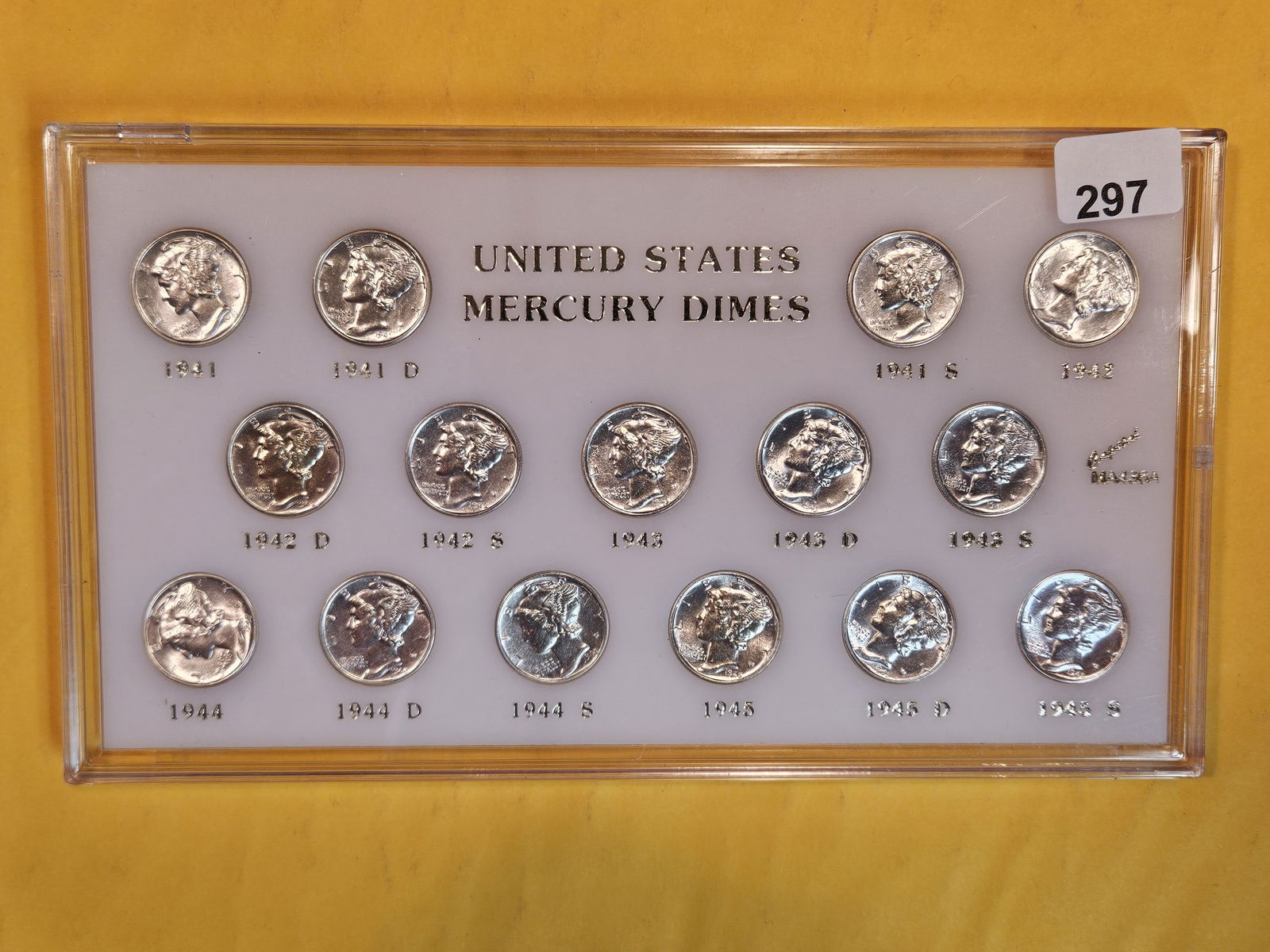 Very Choice to GEM Brilliant Uncirculated set of Mercury Dimes (1 of 9)