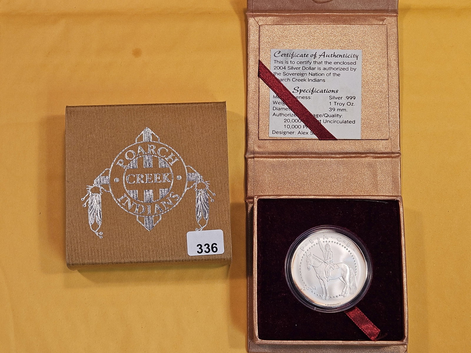 One Troy ounce .999 fine silver art round: Poarch Creek Indians