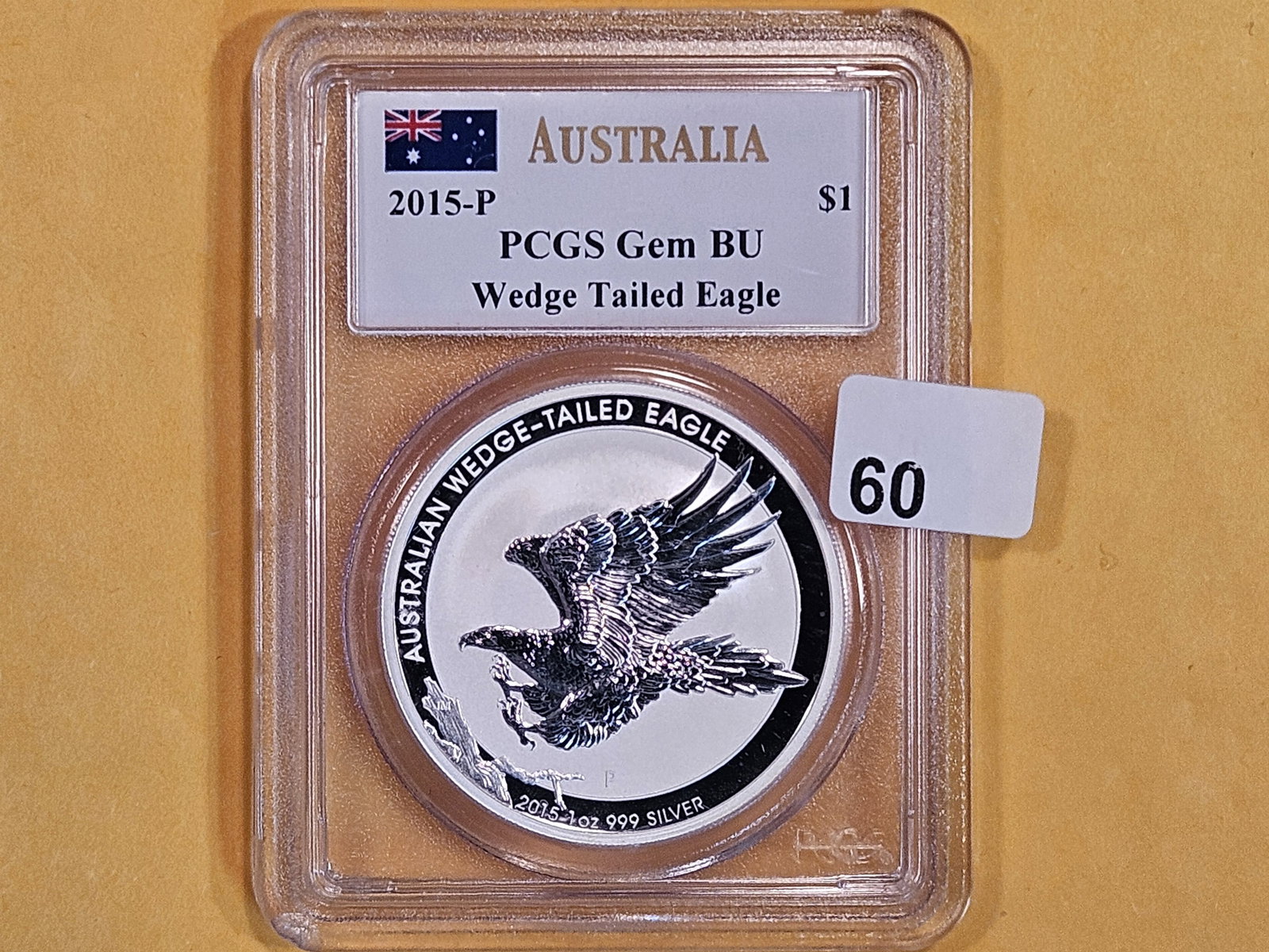 PCGS 2015-P Australia silver Dollar in GEM BU (1 of 2)