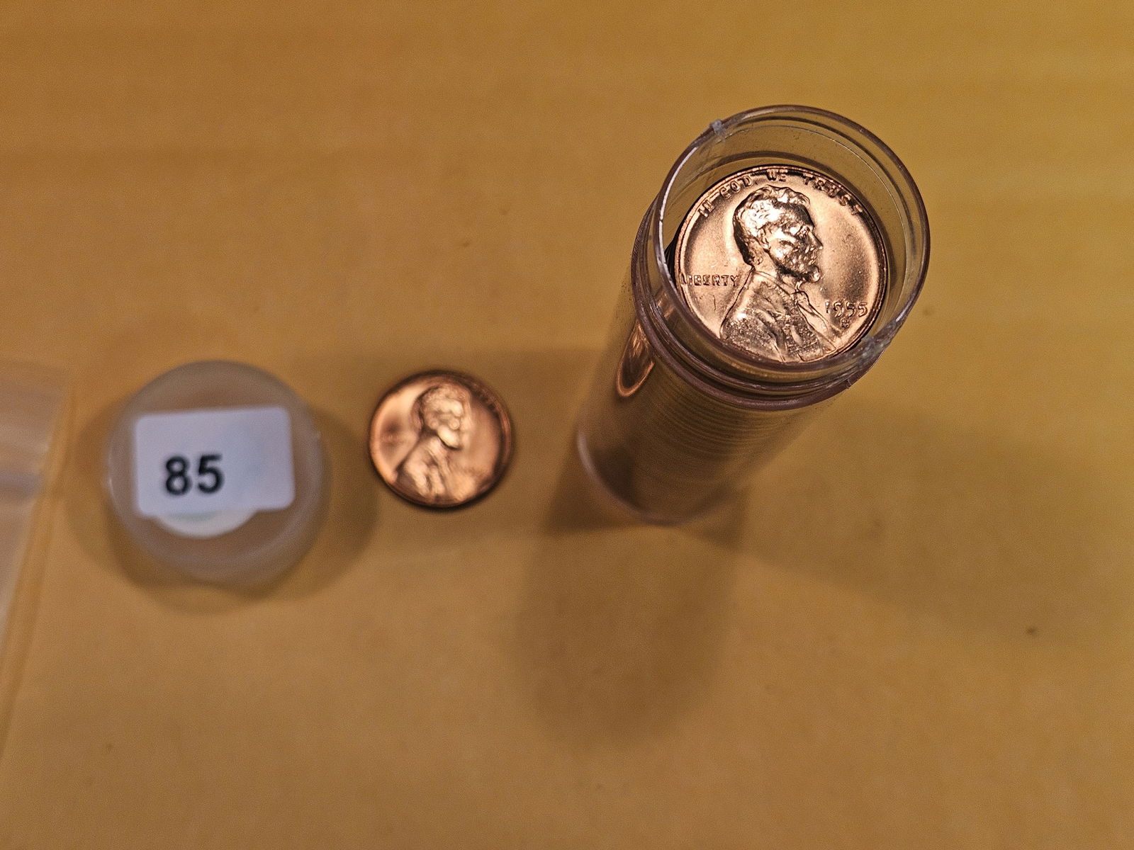 Brilliant Uncirculated Red Roll of 1955-S Wheat cents (1 of 2)