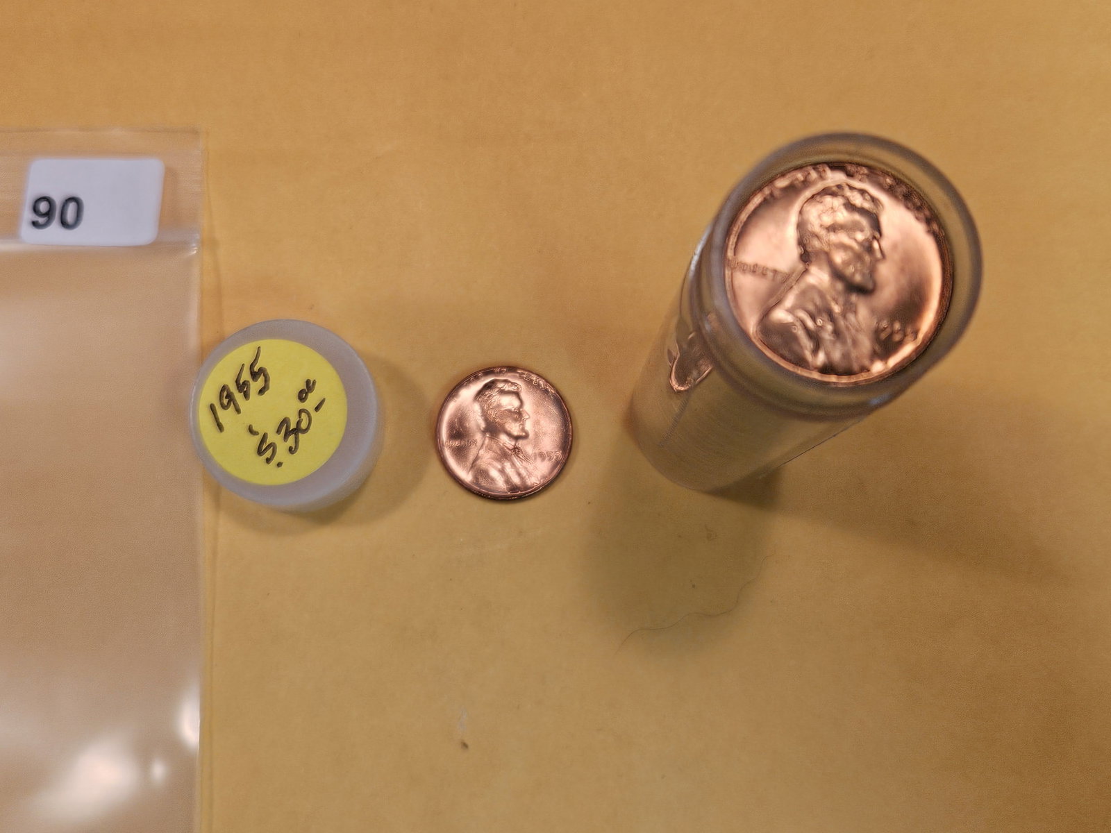 Full Roll of 1955 BU RED Wheat cents (1 of 2)