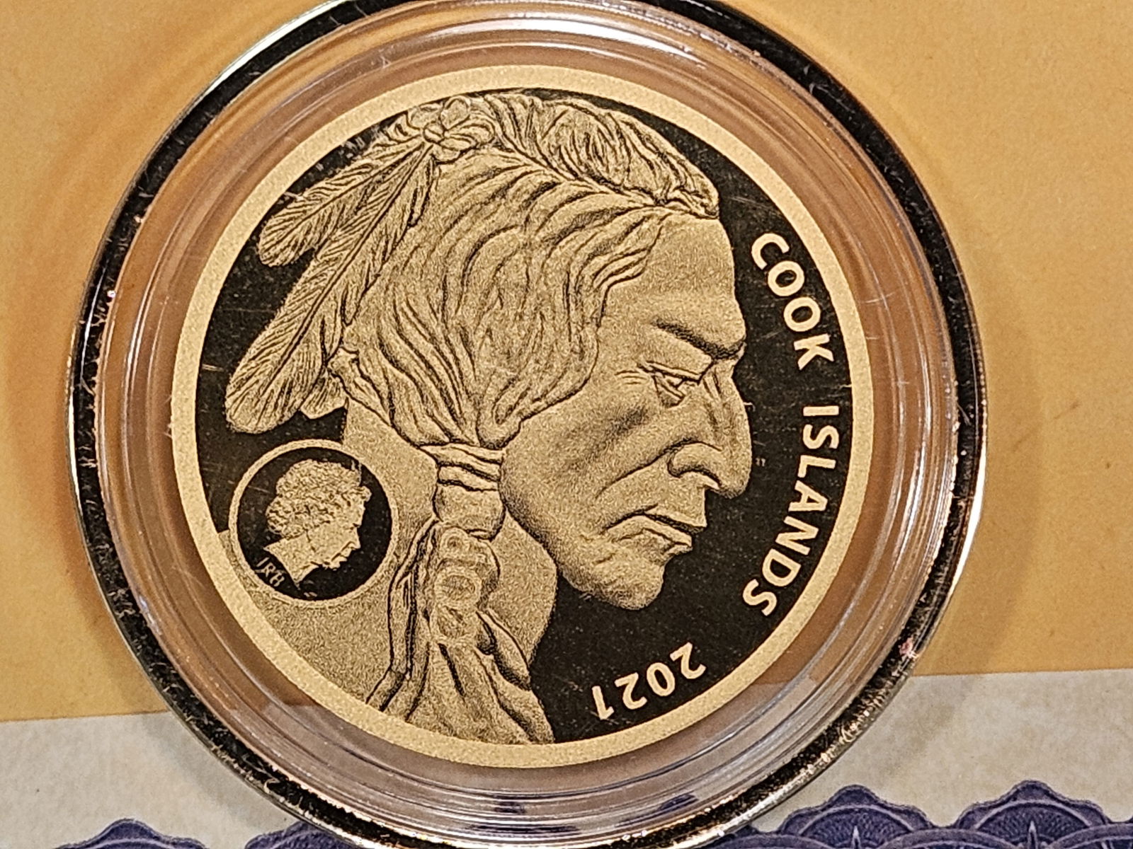 GOLD! GEM Proof Deep Cameo 2021 Cook Islands Gold Five Dollars (1 of 3)