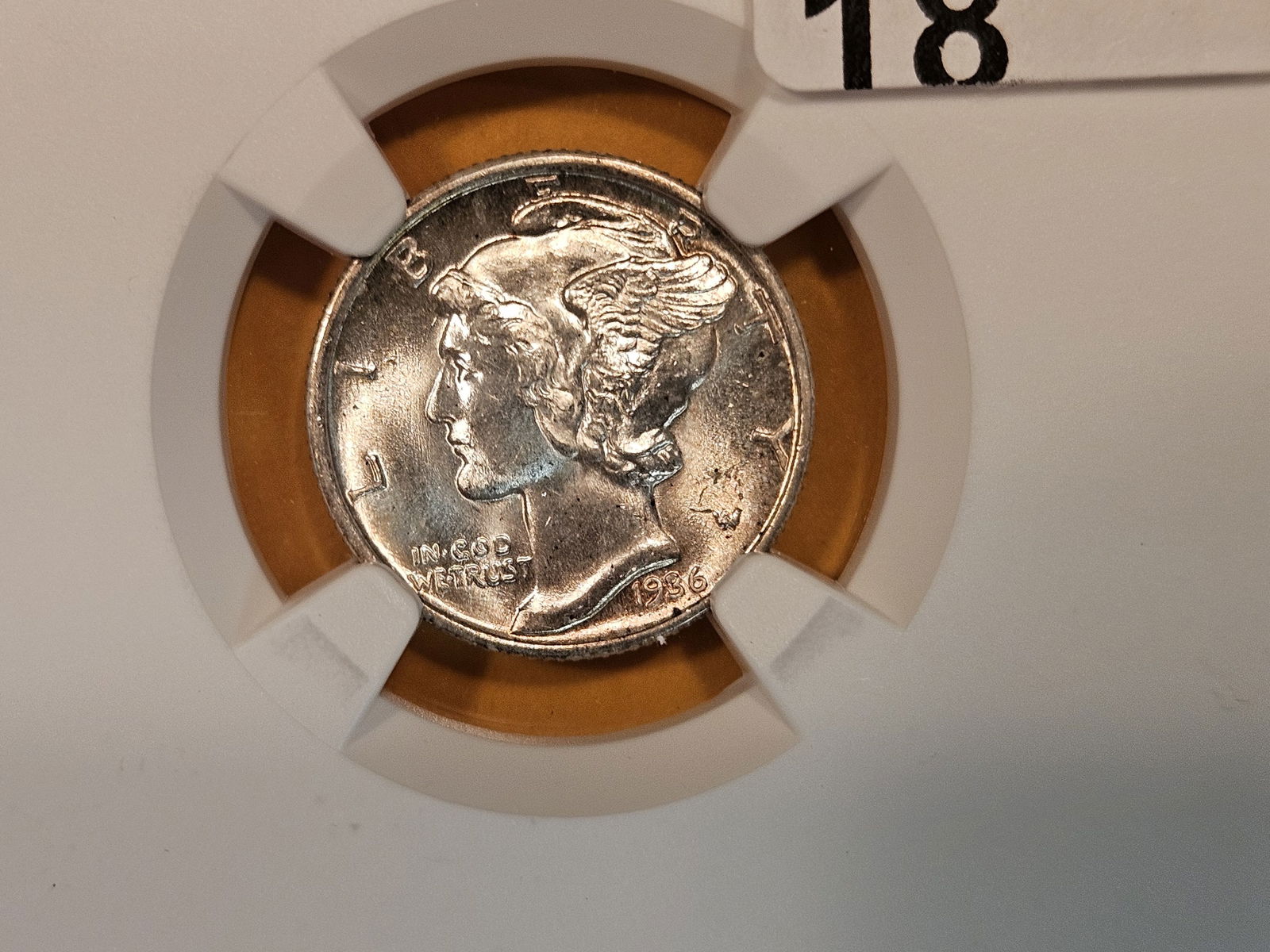NGC 1936 Mercury Dime in Mint State 64 FB (1 of 4)