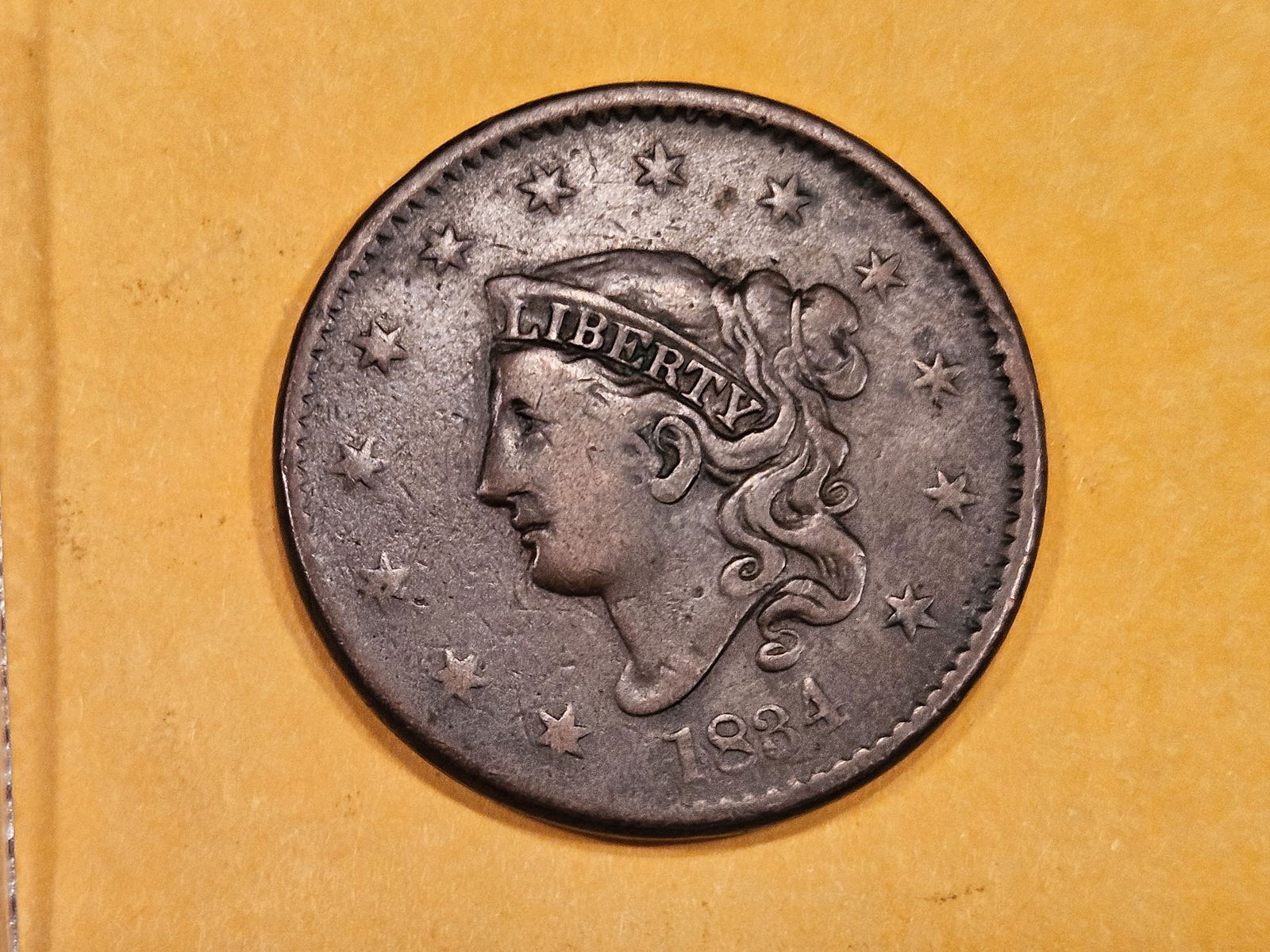 1834 Coronet Head Large Cent in Very Fine (1 of 3)