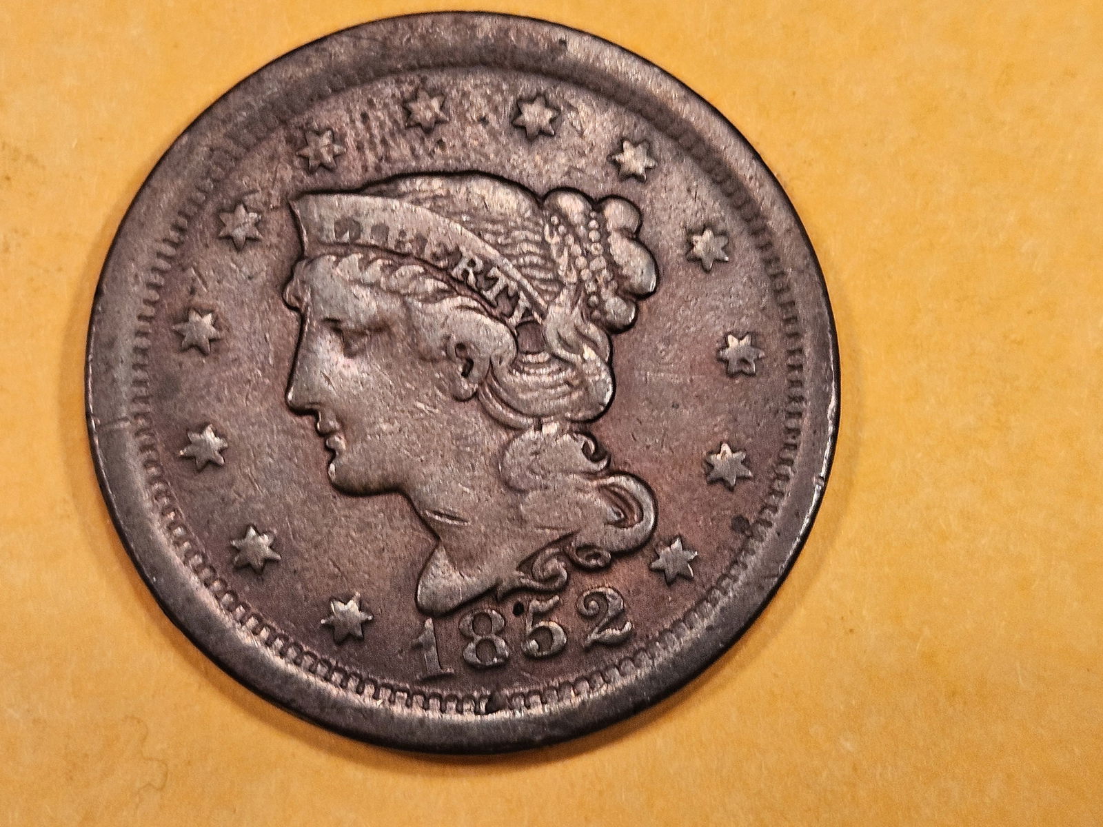 1852 Braided Hair Large Cent (1 of 3)