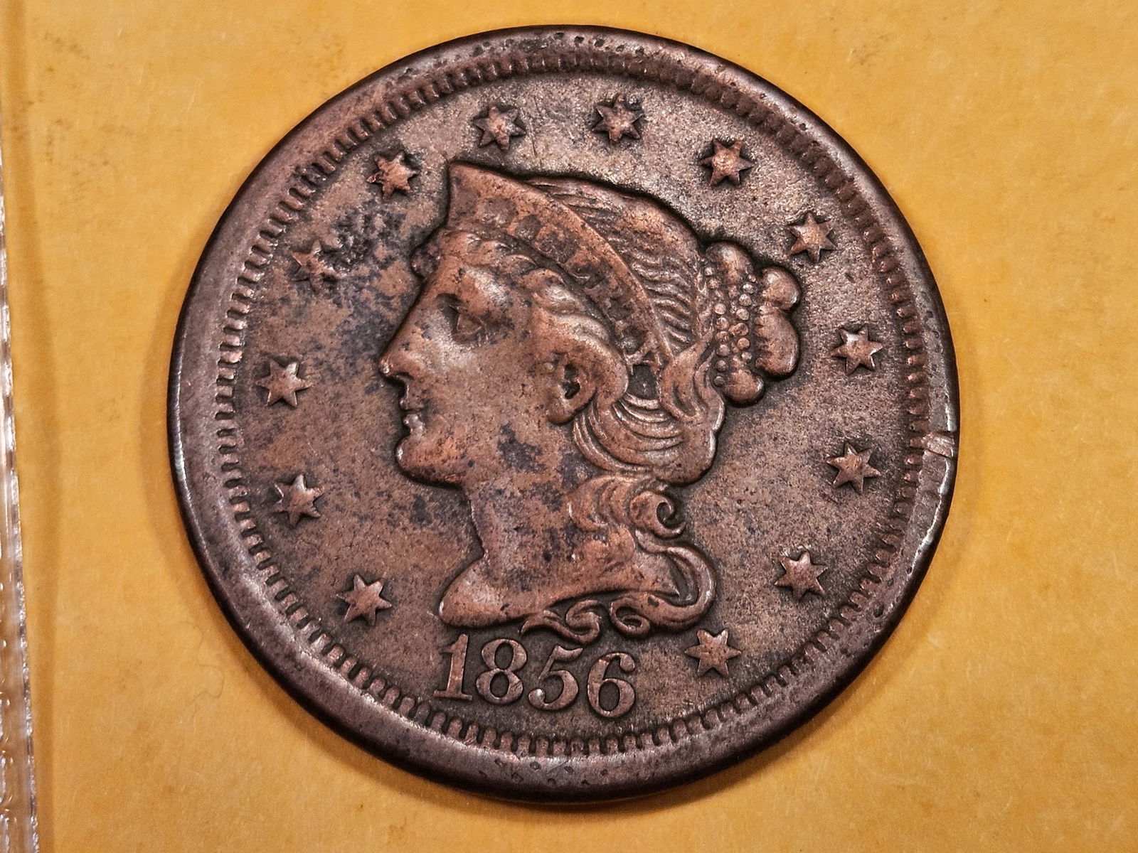 1856 Braided Hair Large Cent in Extra Fine (1 of 3)