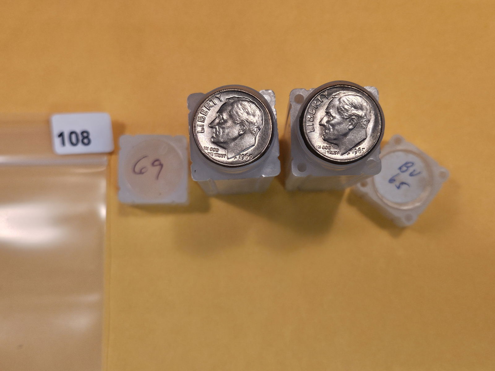 Two better date Brilliant Uncirculated Roosevelt Dime Rolls (1 of 2)