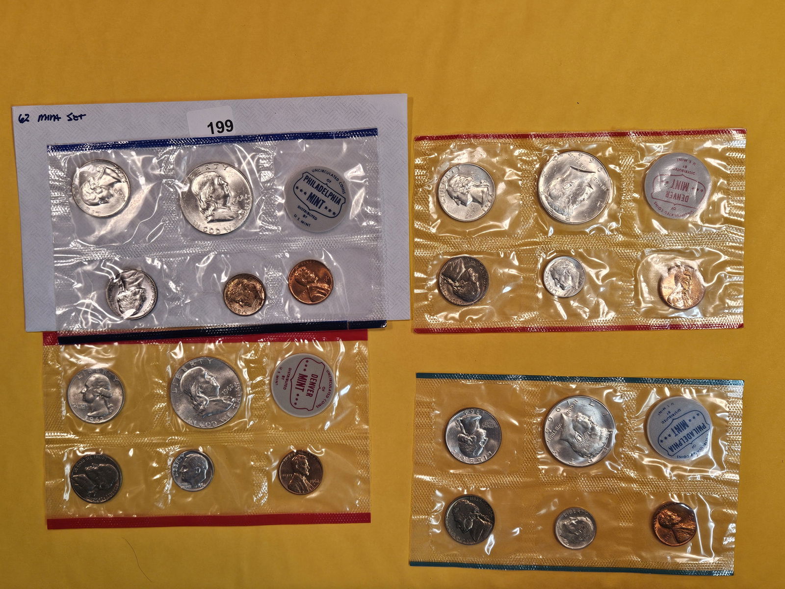1962 and 1964 P & D US SILVER Mint Sets (1 of 6)