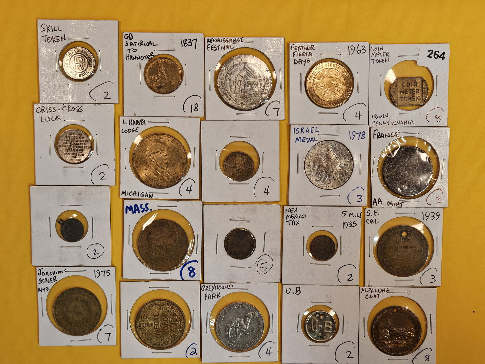 Twenty, fun, mixed Tokens: Nice exonumia