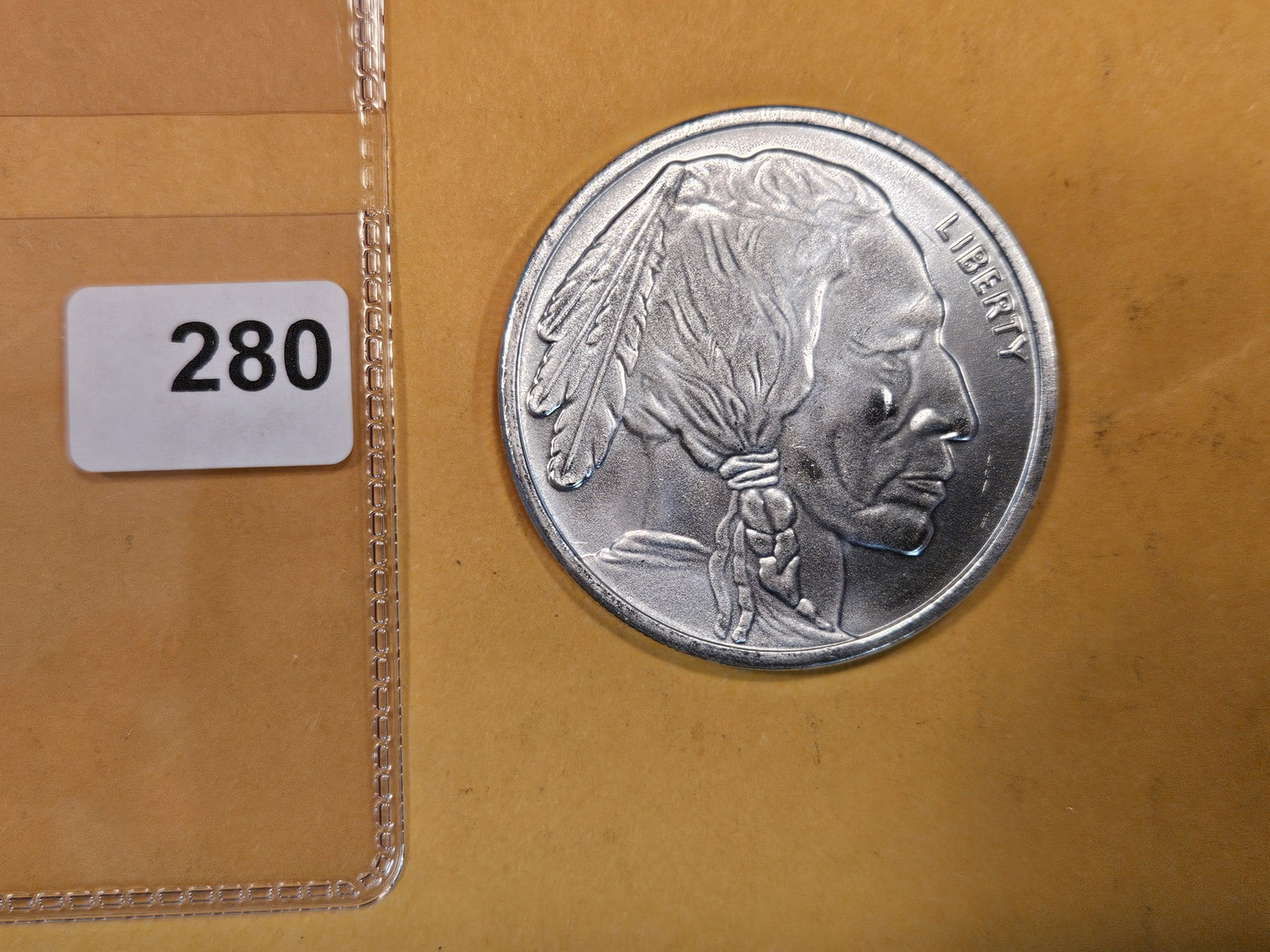 One Troy ounce .999 fine silver art round: Buffalo