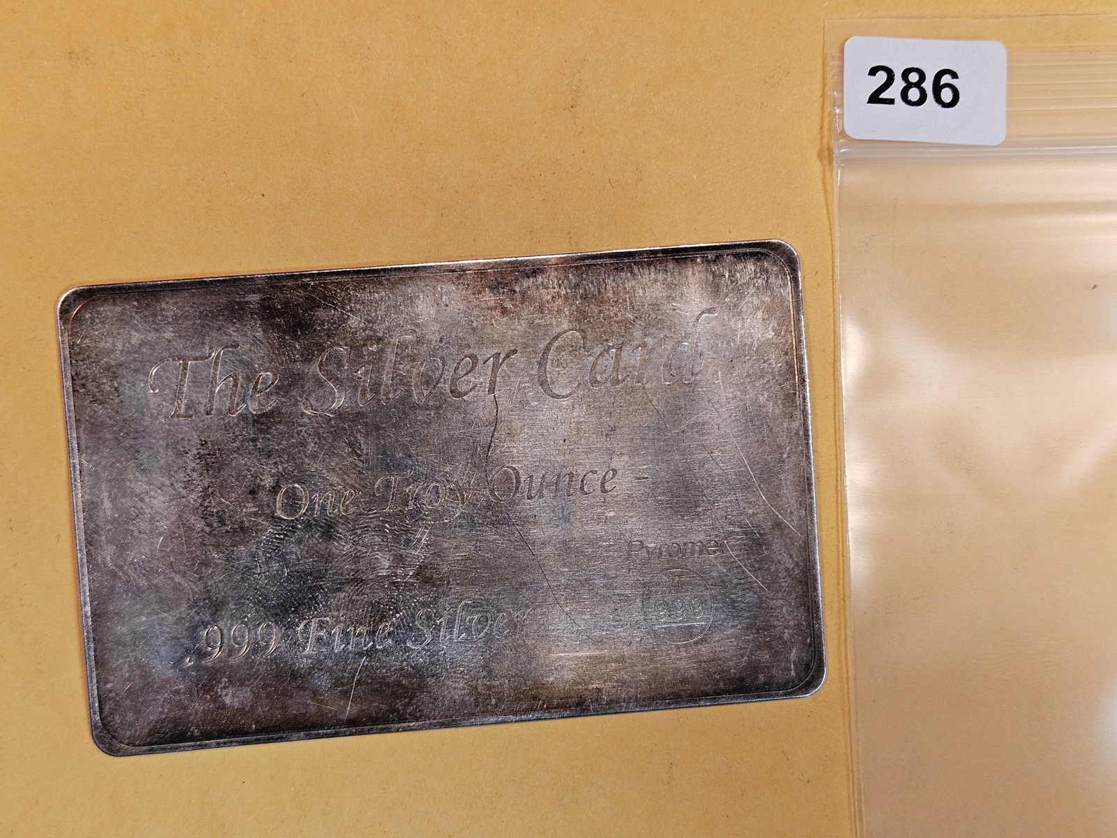 One Troy ounce .999 fine silver card: The SILVER CARD