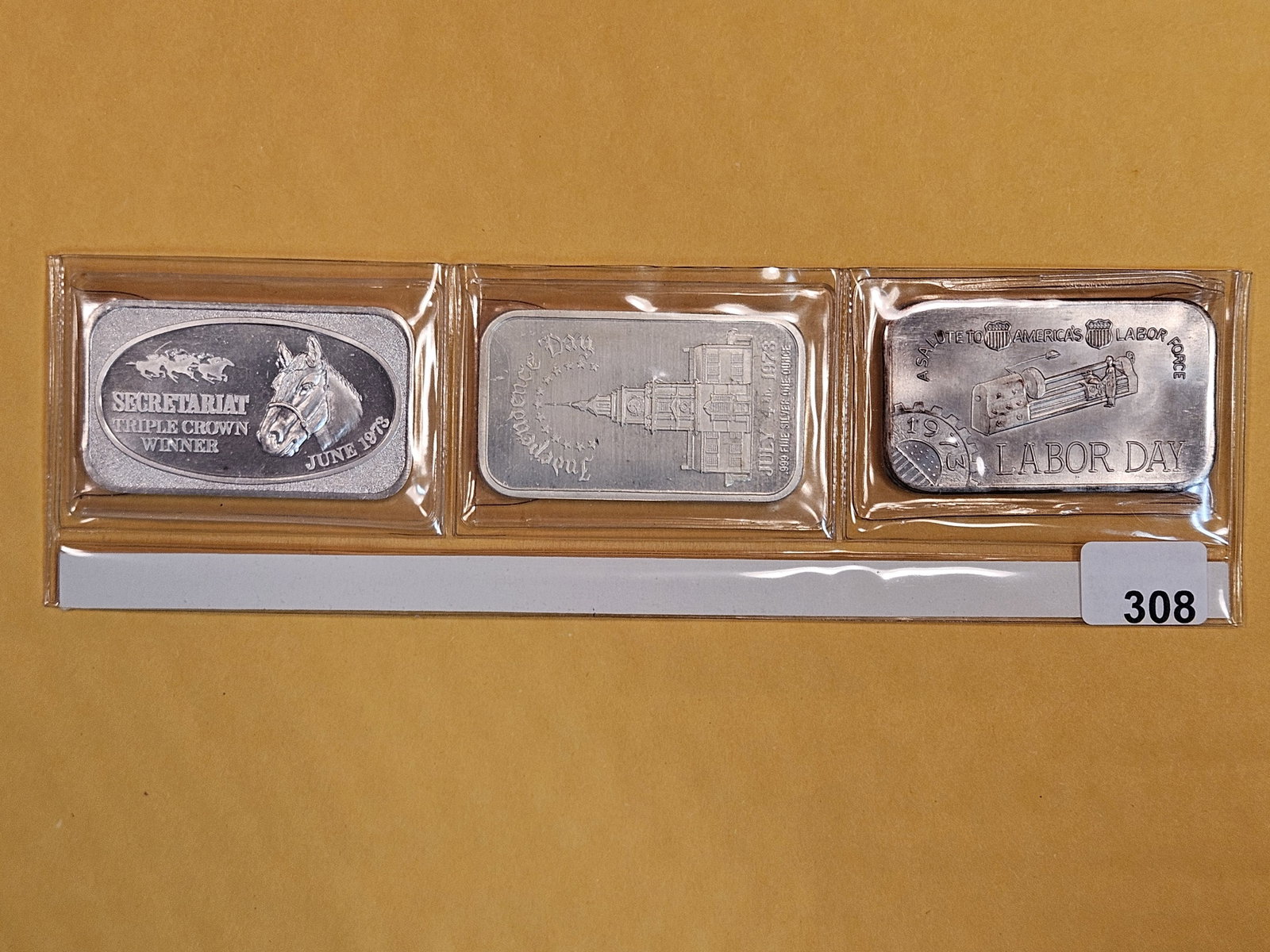 Three 1-Troy ounce .999 fine silver art bars (1 of 5)