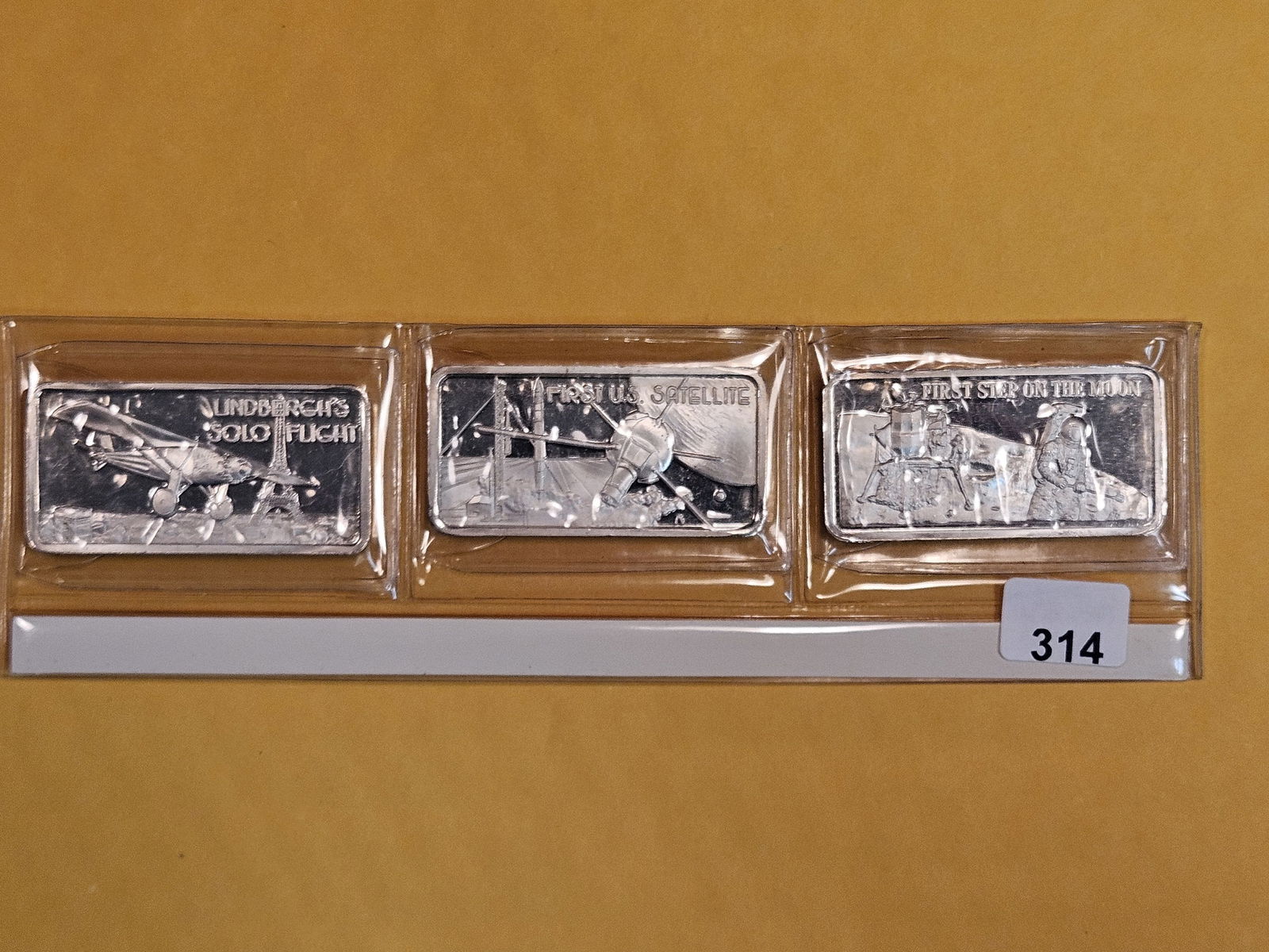 Three 1-Troy ounce .999 fine silver art bars (1 of 5)