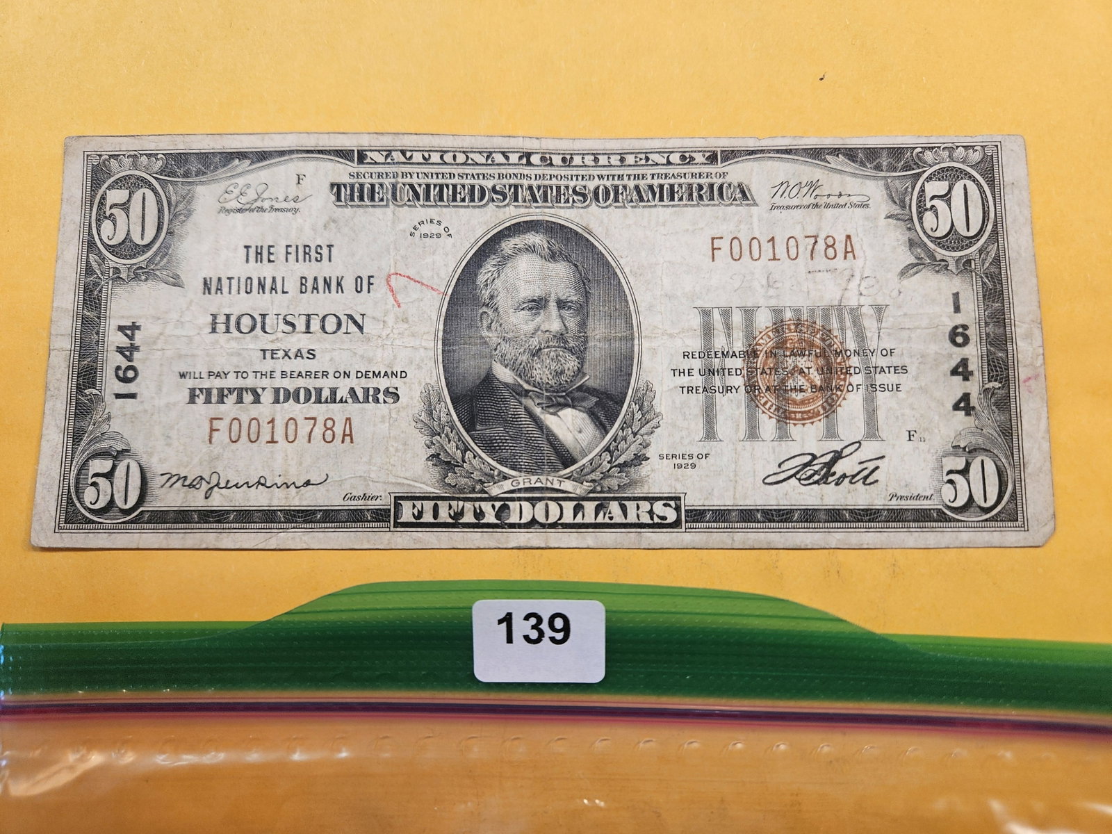 Series 1929 Fifty Dollar National Currency: Brown Seal