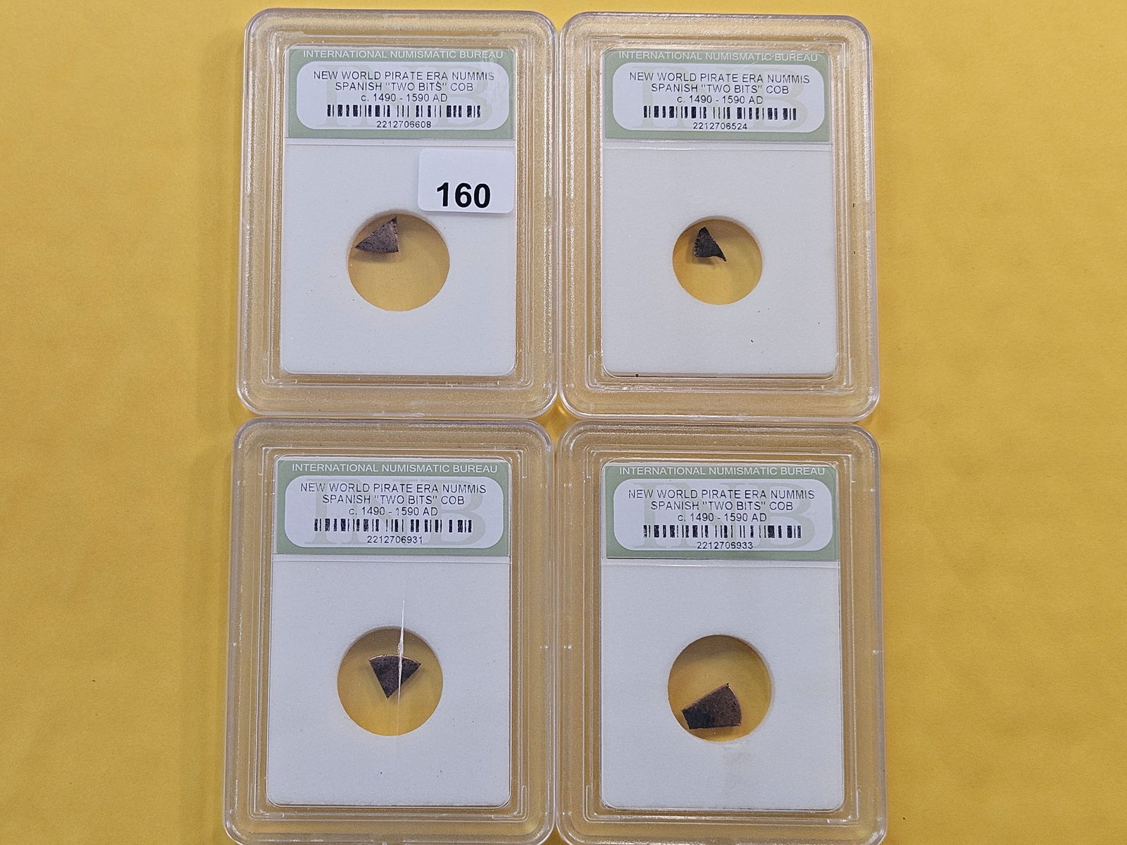 Four New World Pirate Era Nummis Spanish "Two Bits" COB (1 of 5)