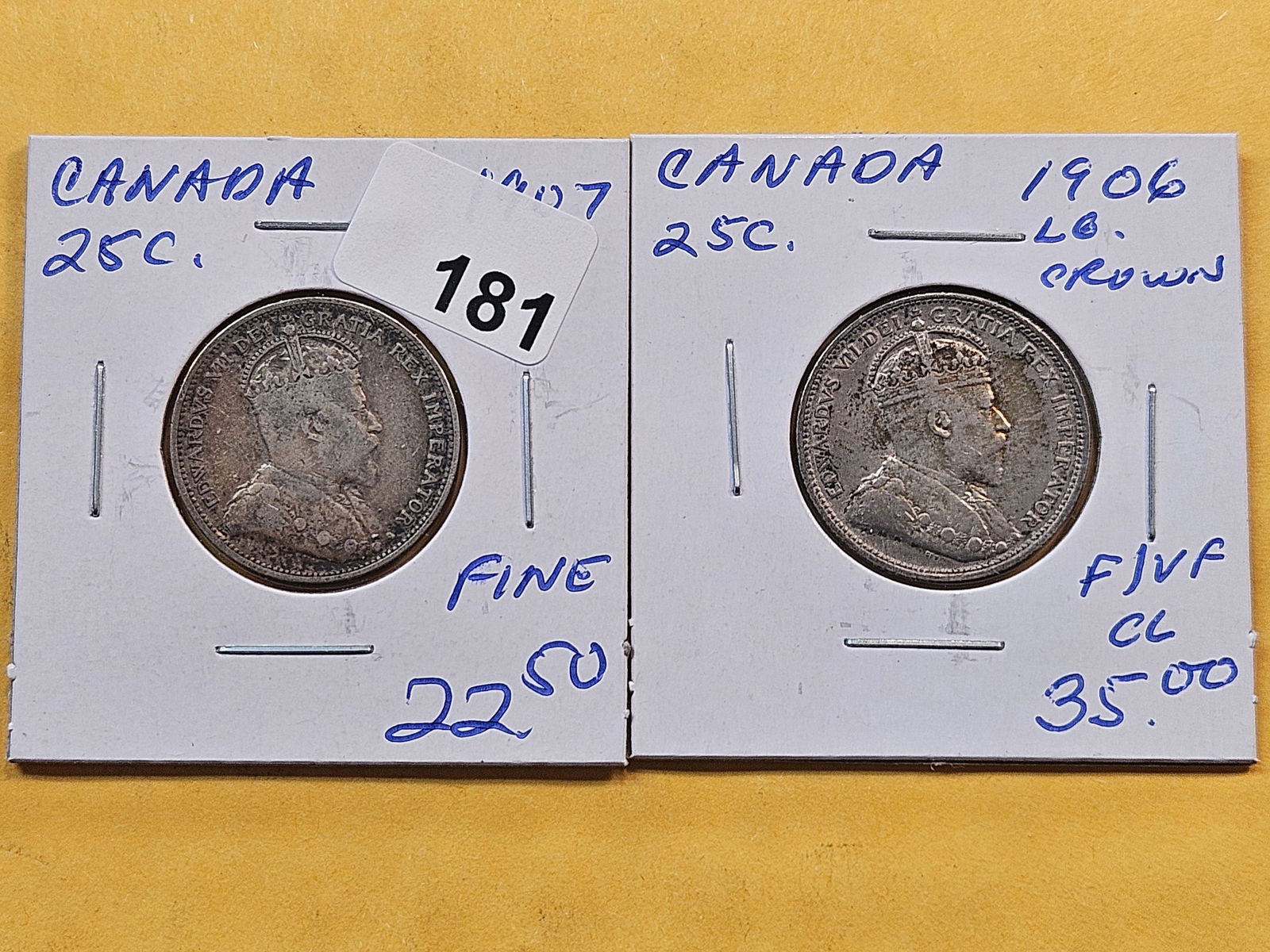 Two Canadian Twenty-five Cent pieces (1 of 6)