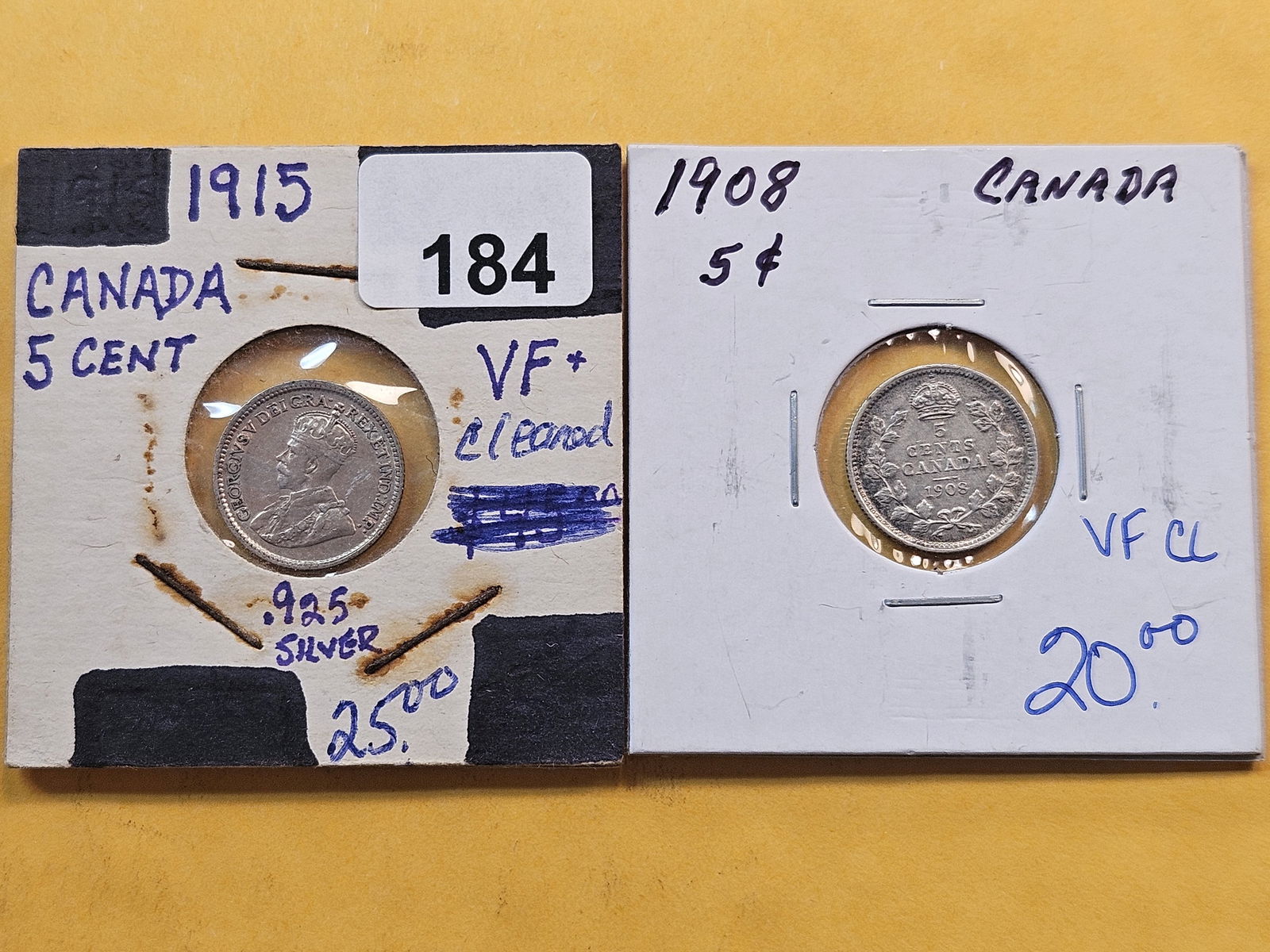 Two Canadian Five Cent Pieces (1 of 6)