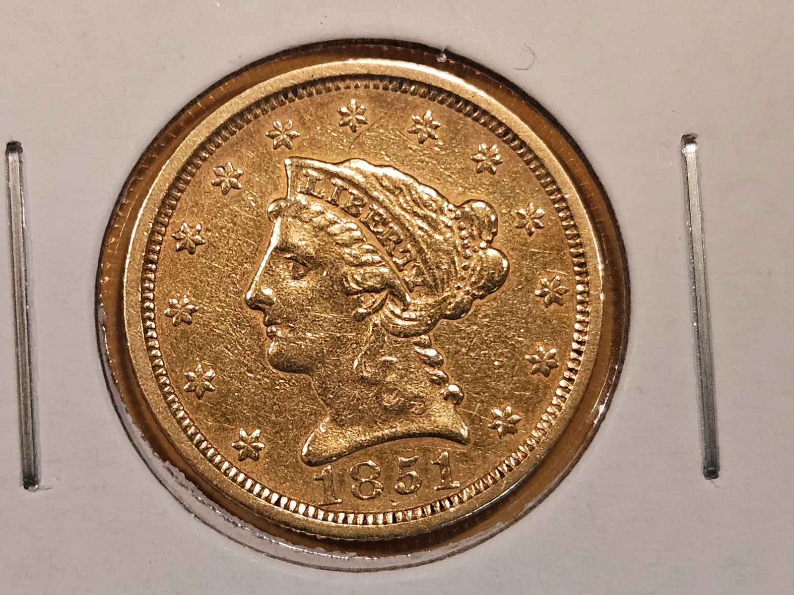 GOLD! Better date 1851 Type 1 Liberty Head GOLD $2.5 Dollars (1 of 3)