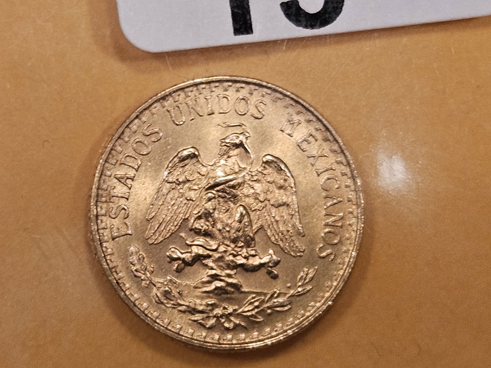 GOLD! Brilliant Uncirculated 1945 Mexico GOLD dos pesos: Purty