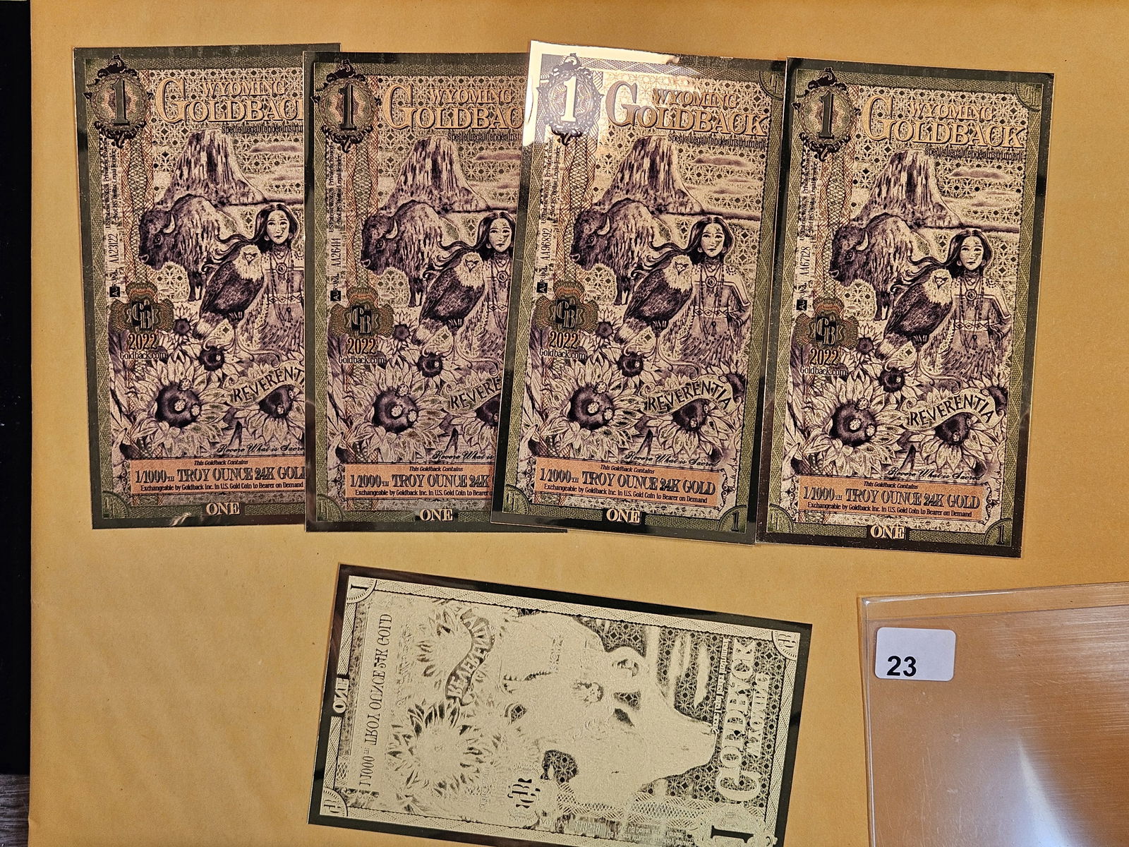 GOLD! Five Wyoming Goldbacks (1 of 1)