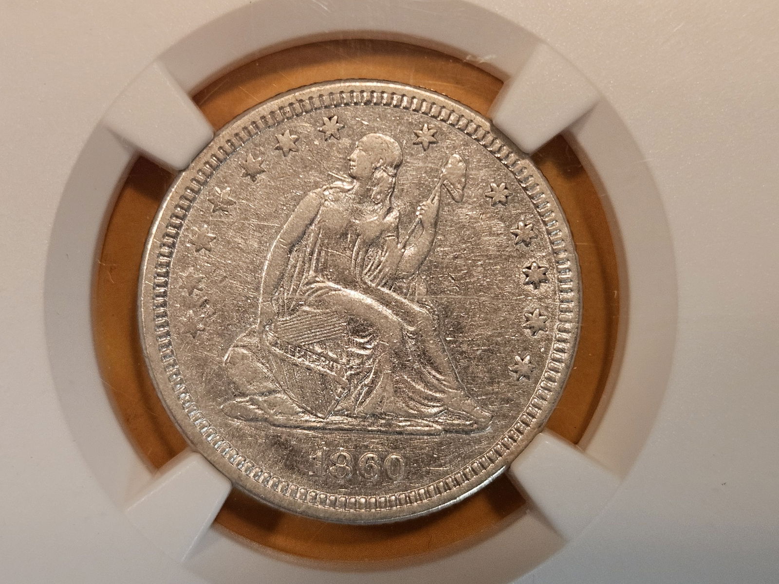 NGC 1860 Seated Liberty Quarter in Extra Fine - 40 (1 of 4)