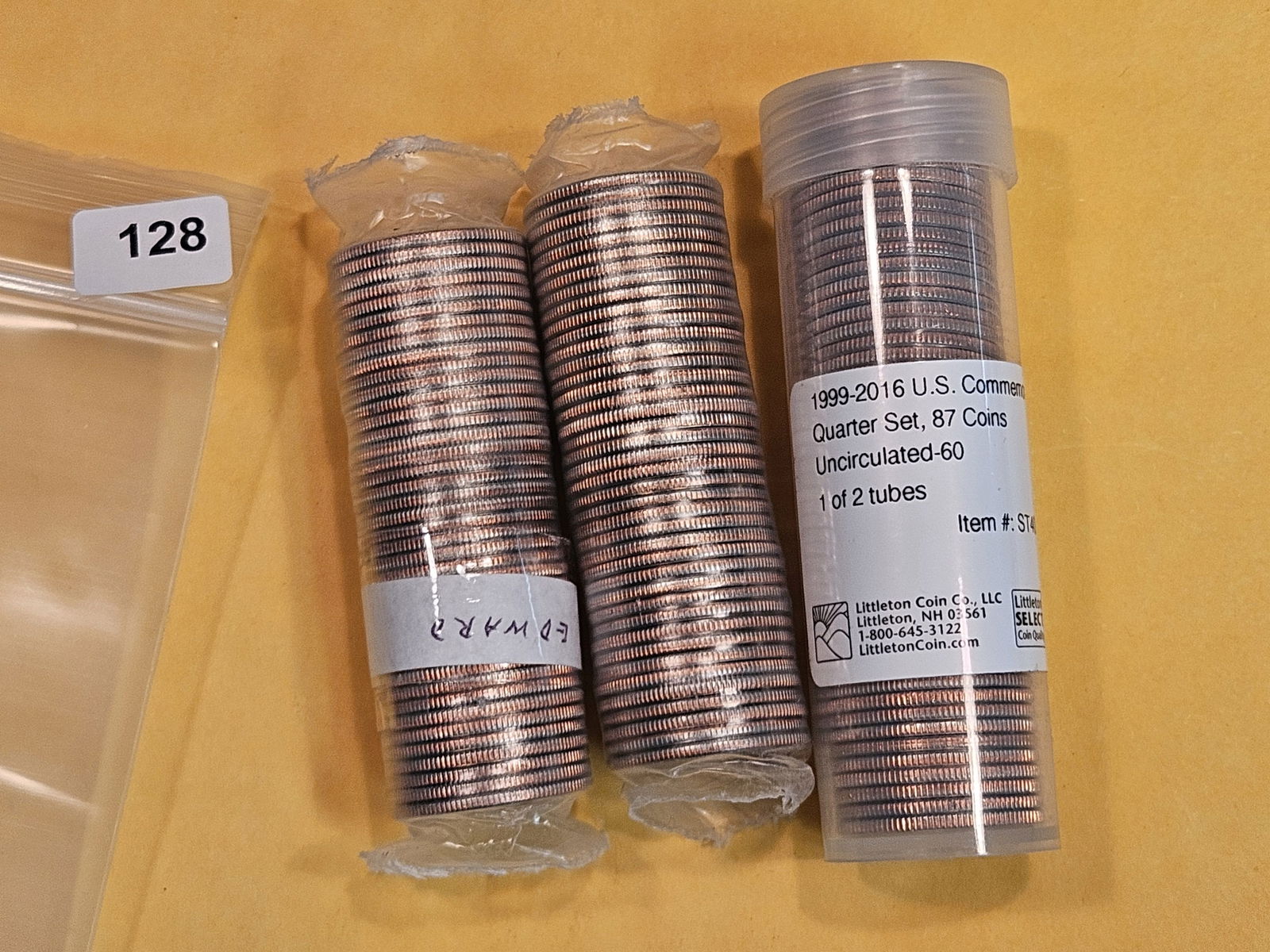 Three Brilliant Uncirculated rolls of Washington Quarters (1 of 3)
