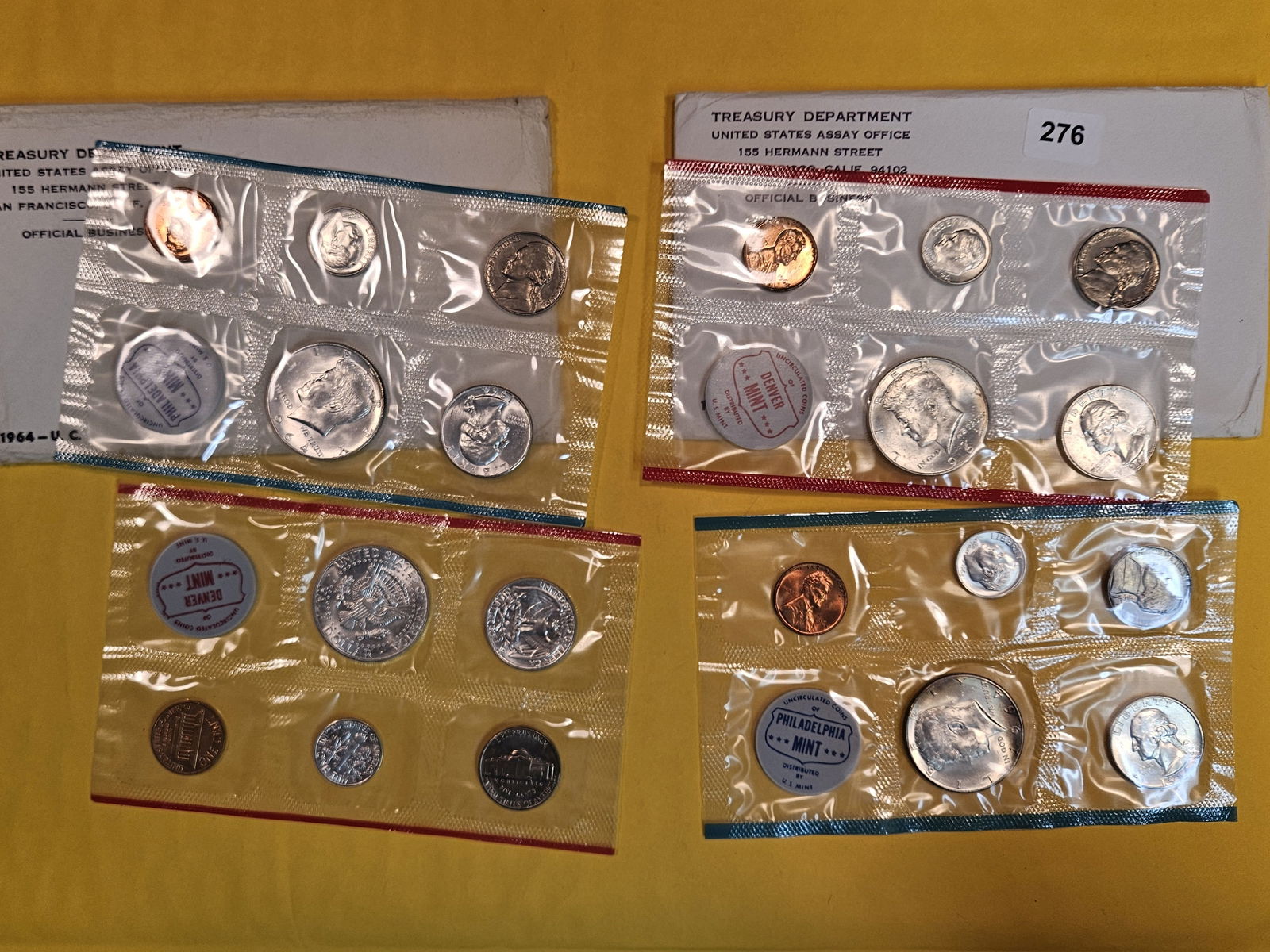 Two GEM 1964 P & D US Silver Mint Sets in OGP (1 of 4)