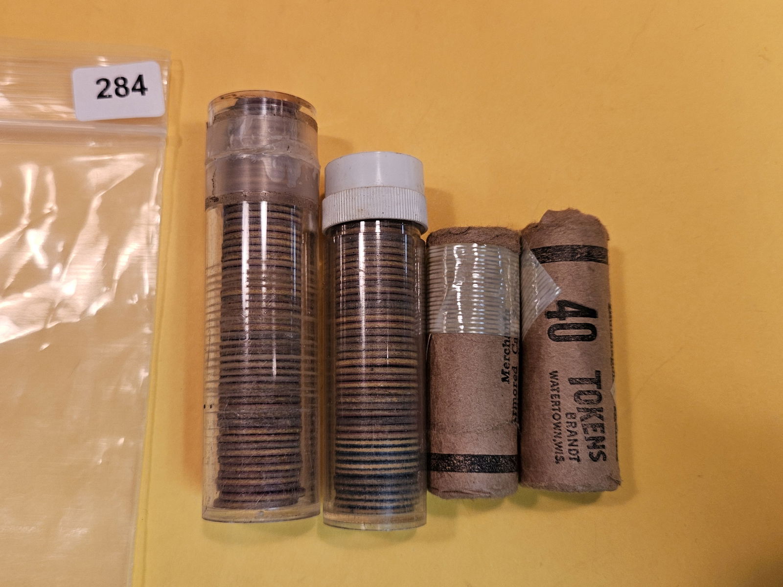 EXONUMIA!: Four rolls of Unused Transit tokens. Two are original rolls. Unchecked by us