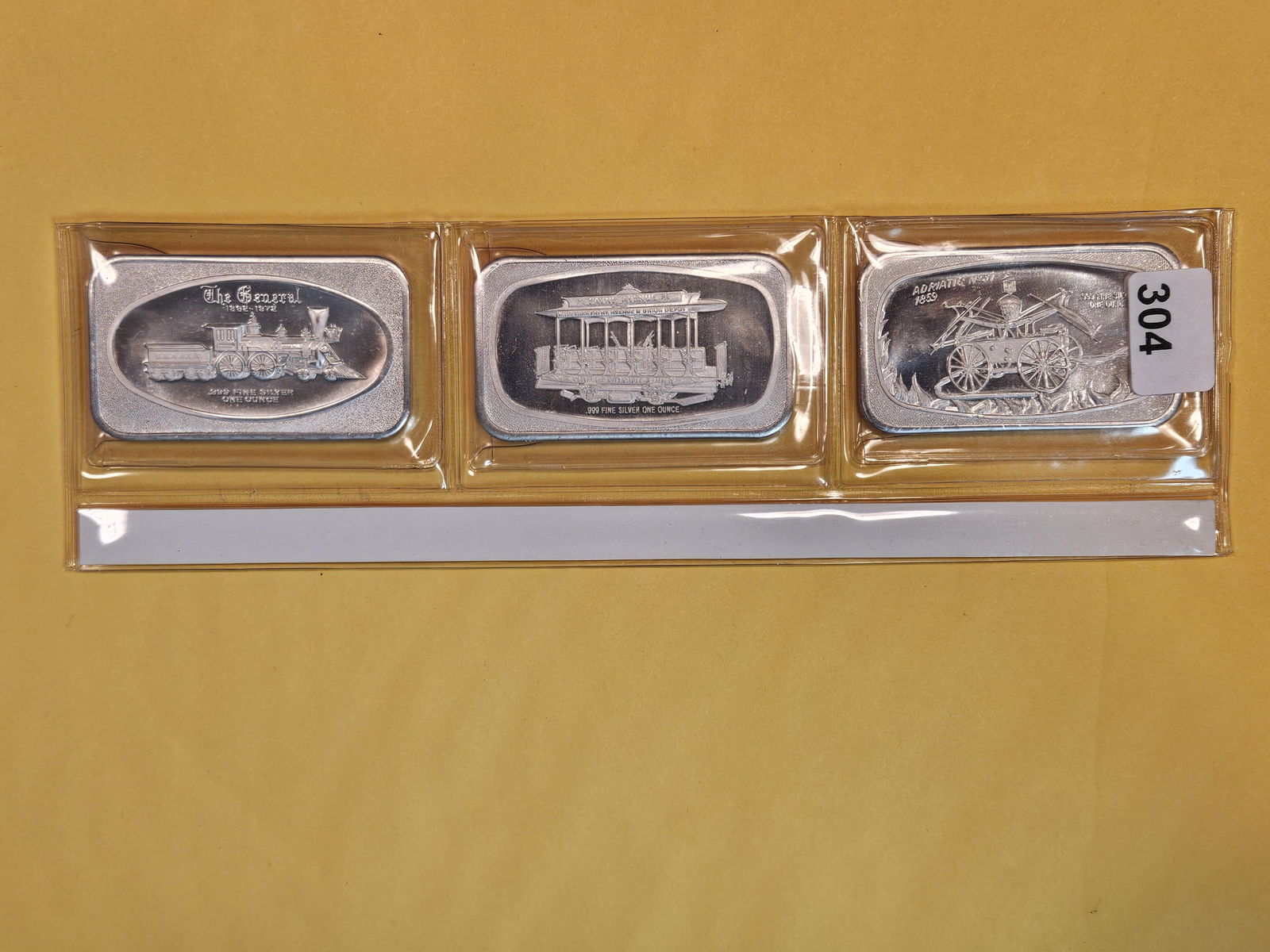 Three 1-troy ounce .999 fine silver art bars (1 of 2)