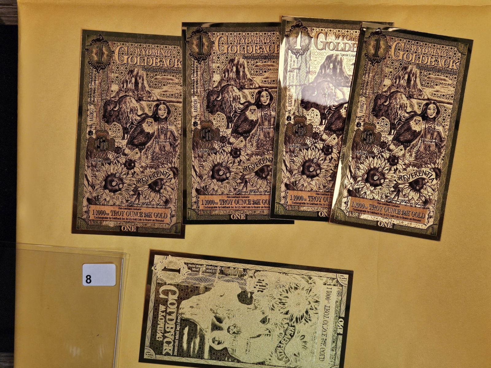 GOLD! Five Wyoming One Goldbacks (1 of 1)