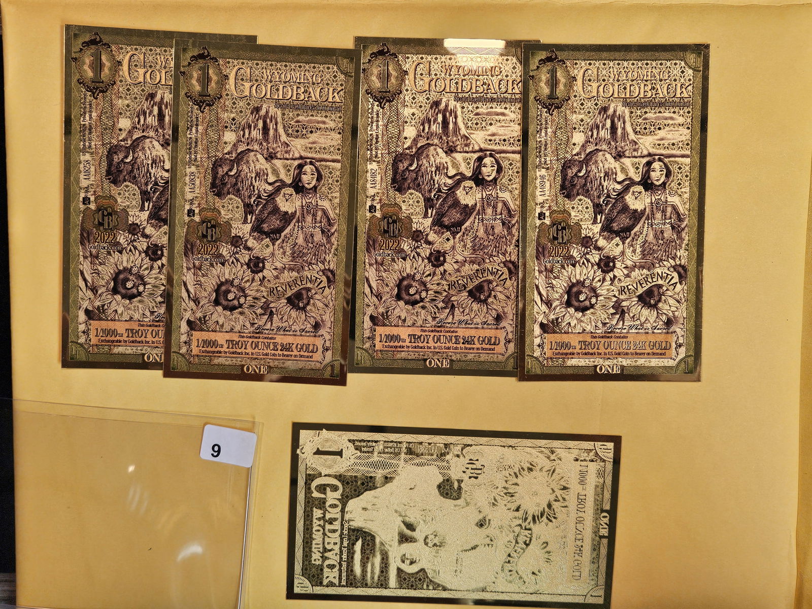 GOLD! Five Wyoming One Goldbacks (1 of 1)