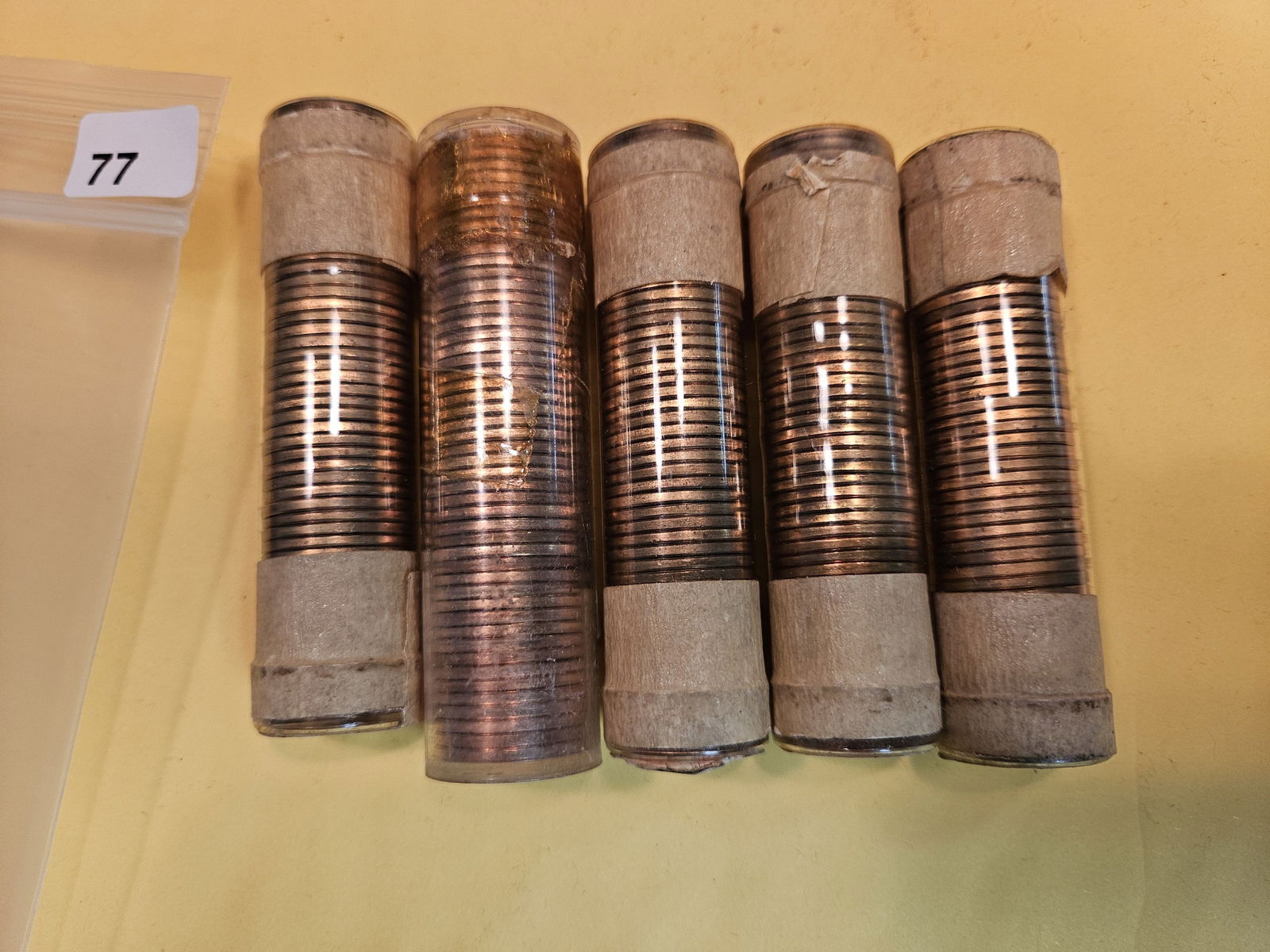 Five Brilliant Uncirculated RED Rolls of Wheat cents (1 of 2)