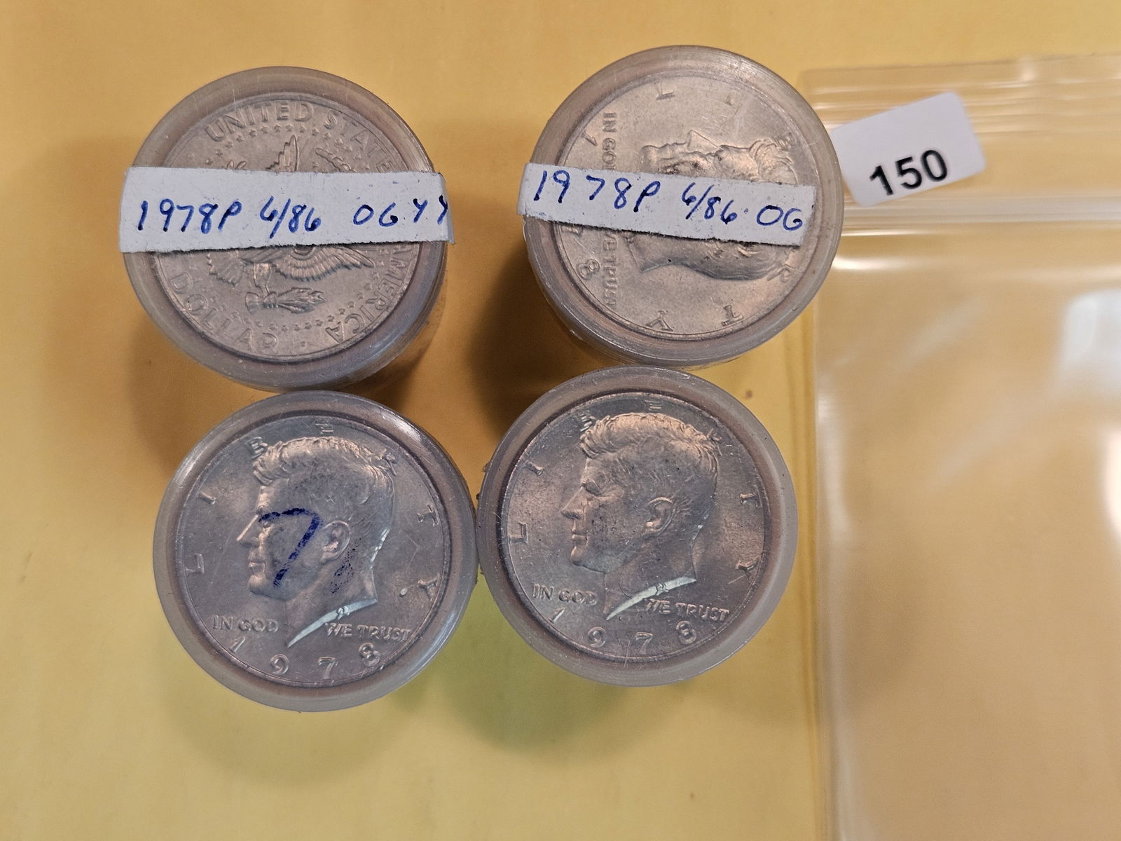 Four Brilliant Uncirculated 1978 Kennedy Half Dollar Rolls (1 of 2)