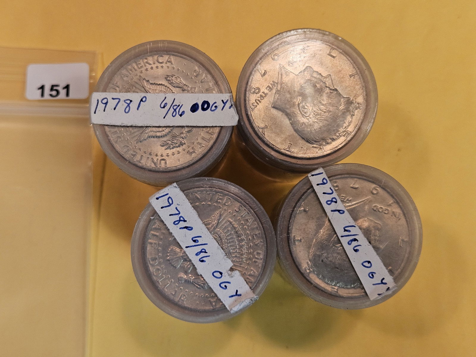 Four Brilliant Uncirculated 1978 Kennedy Half Dollar Rolls (1 of 2)