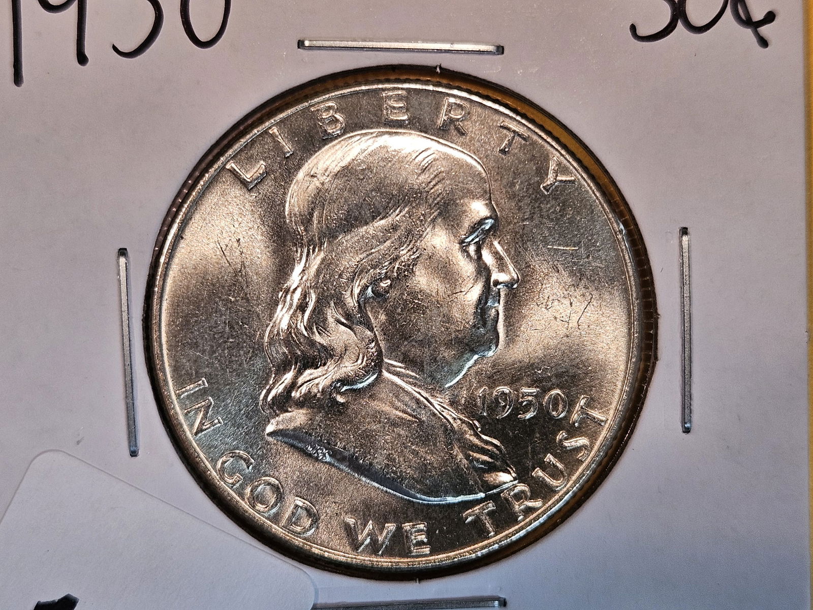Very Choice Brilliant Uncirculated 1950 Franklin Half Dollar FBL (1 of 4)