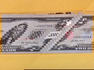 Two 1953 Red Seal $2 US Notes (1 of 2)