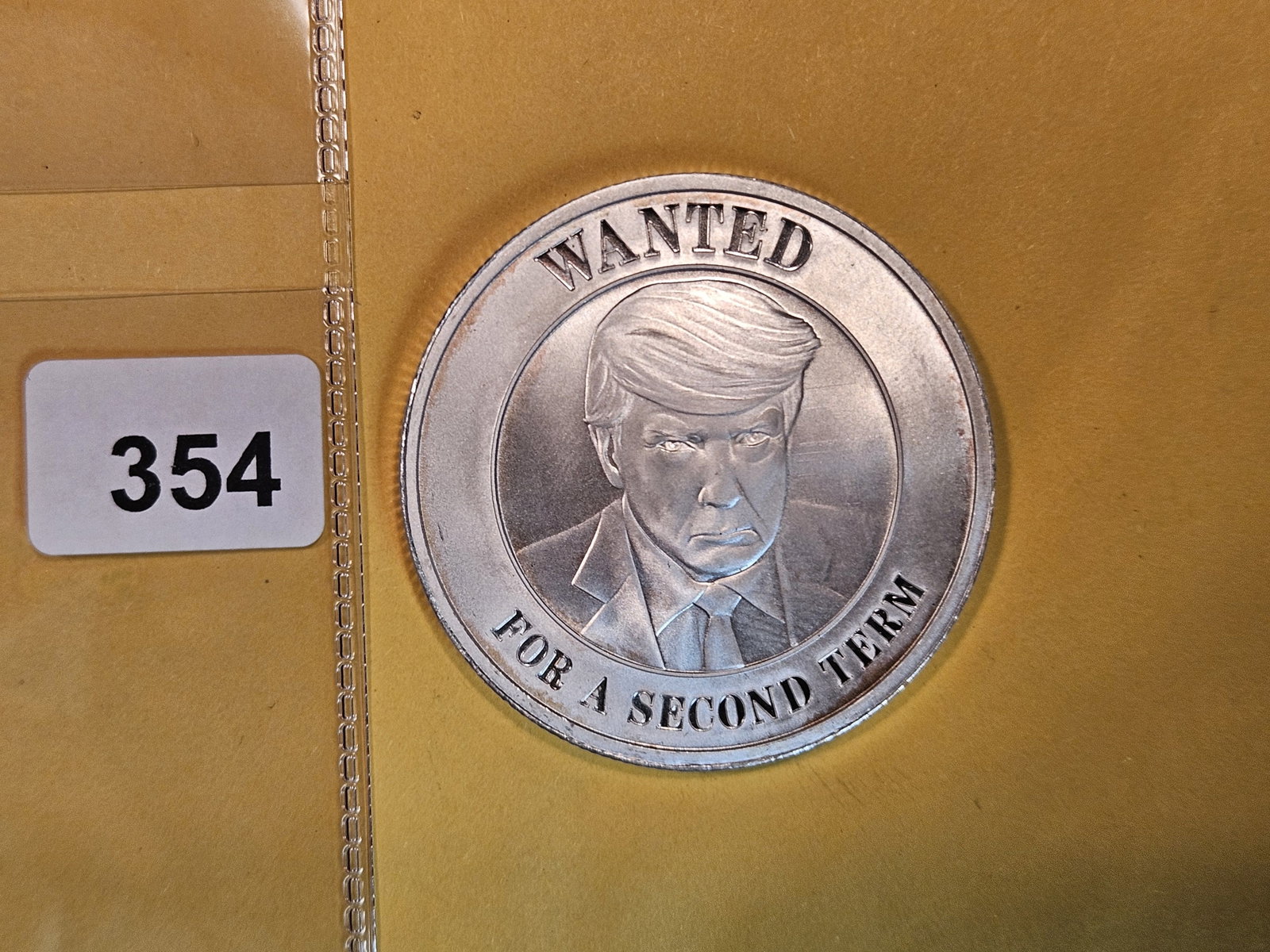 One Troy ounce .999 fine silver art round: Trump