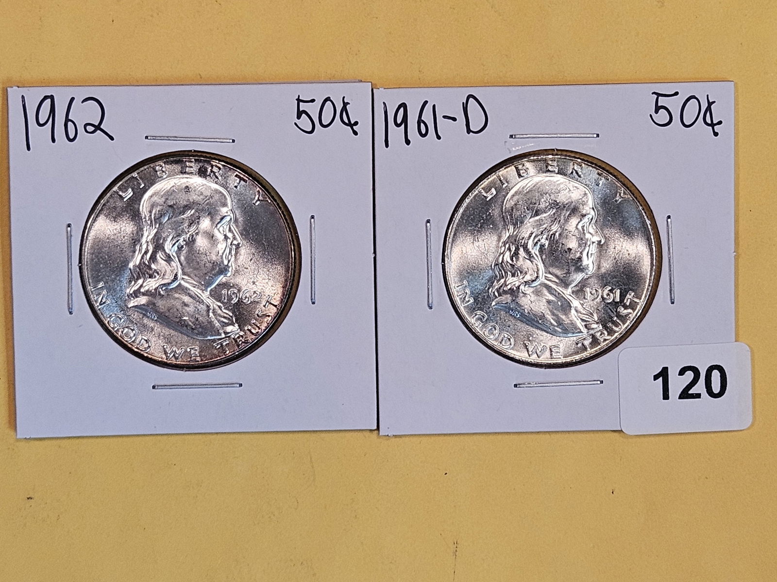 Two Very Choice to GEM Brilliant Uncirculated Franklin Half Dollars (1 of 3)
