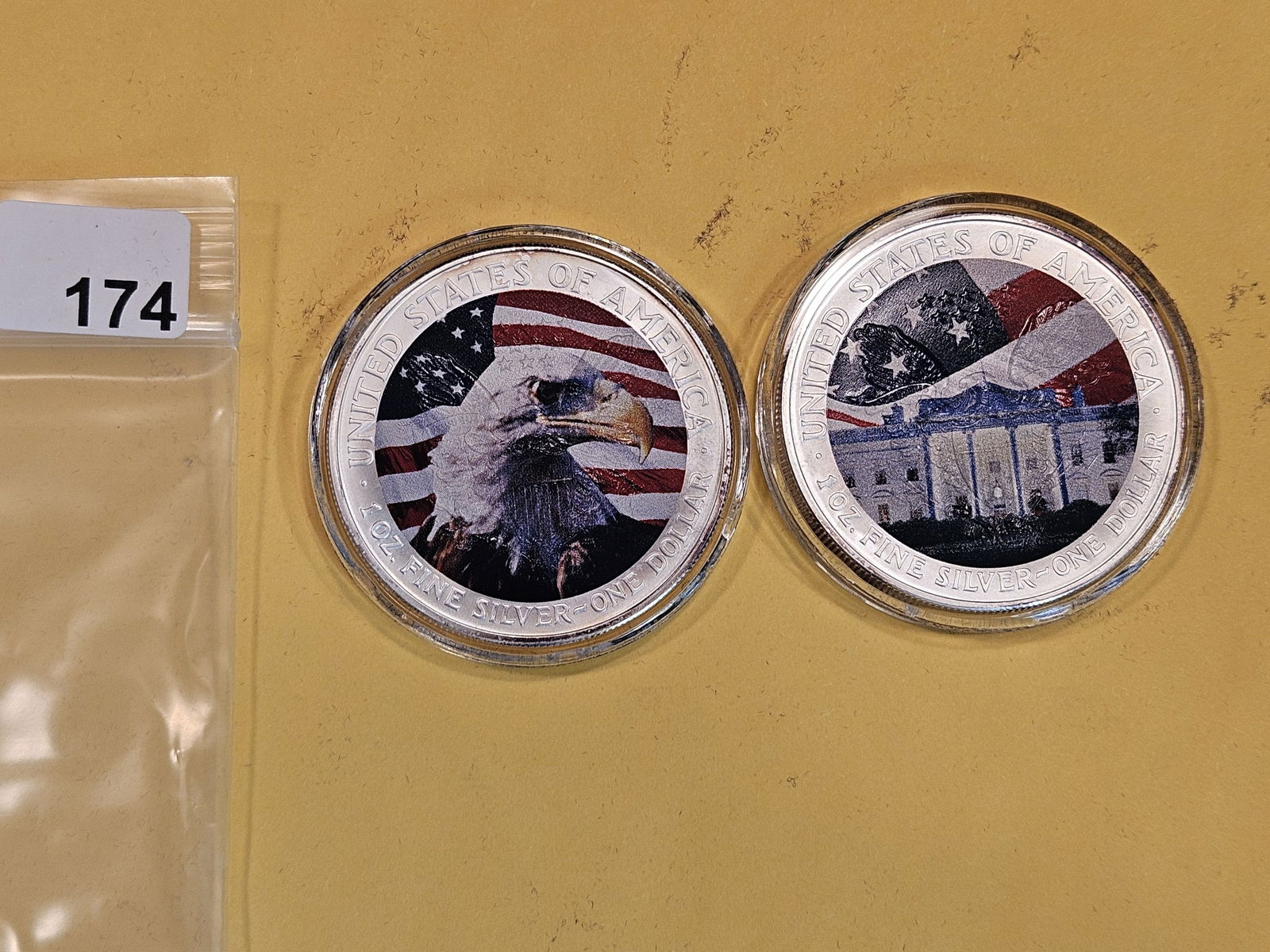 Two Colorized GEM Brilliant Uncirculated American Silver Eagles (1 of 2)
