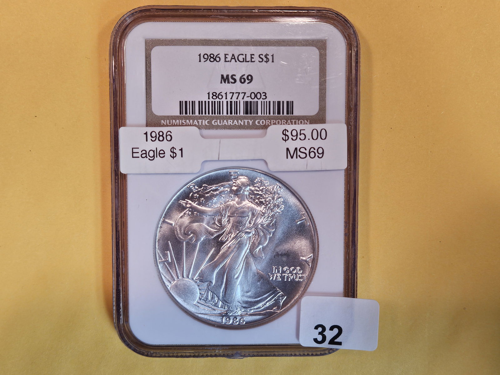 ** KEY DATE ** NGC 1986 American Silver Eagle in Mint State 69 (1 of 2)