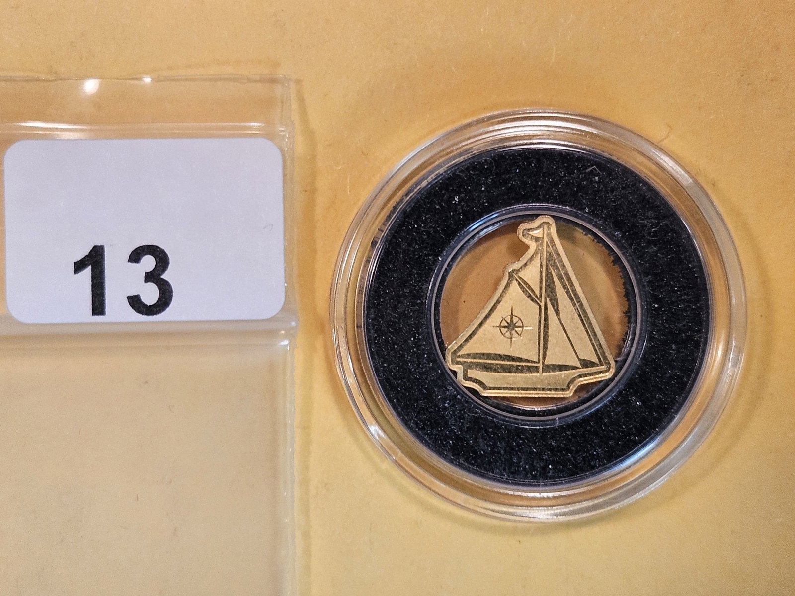 GOLD! GEM Republic of Palau Gold Dollar: Sailboat