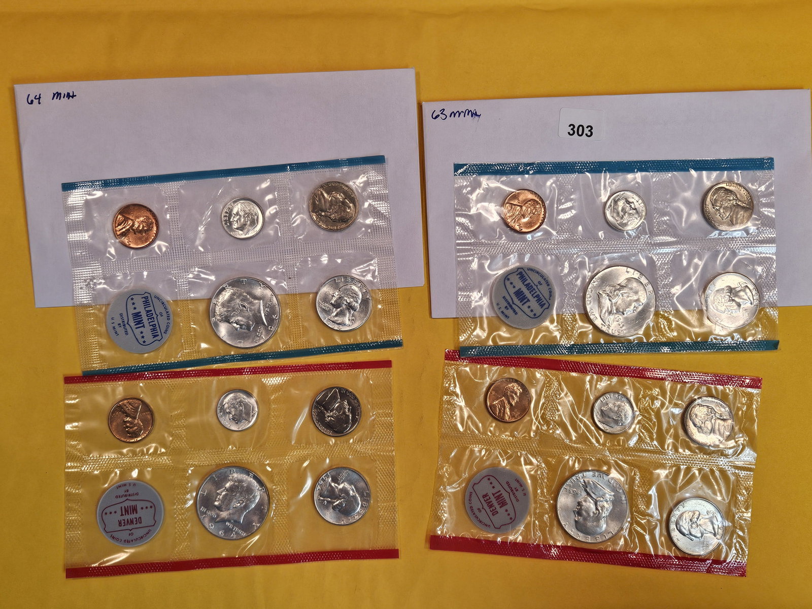 1964 and 1963 P & D US Silver Mint Sets (1 of 2)