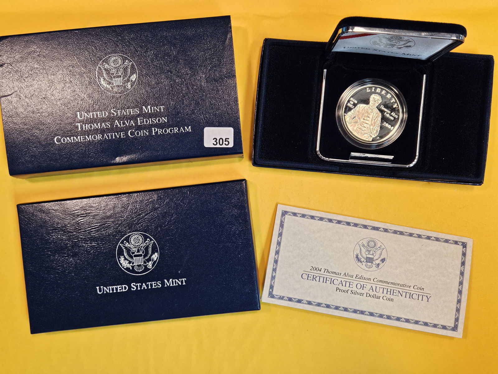 THREE US SILVER Dollar Commemorative Sets in OGP with COAs (1 of 6)