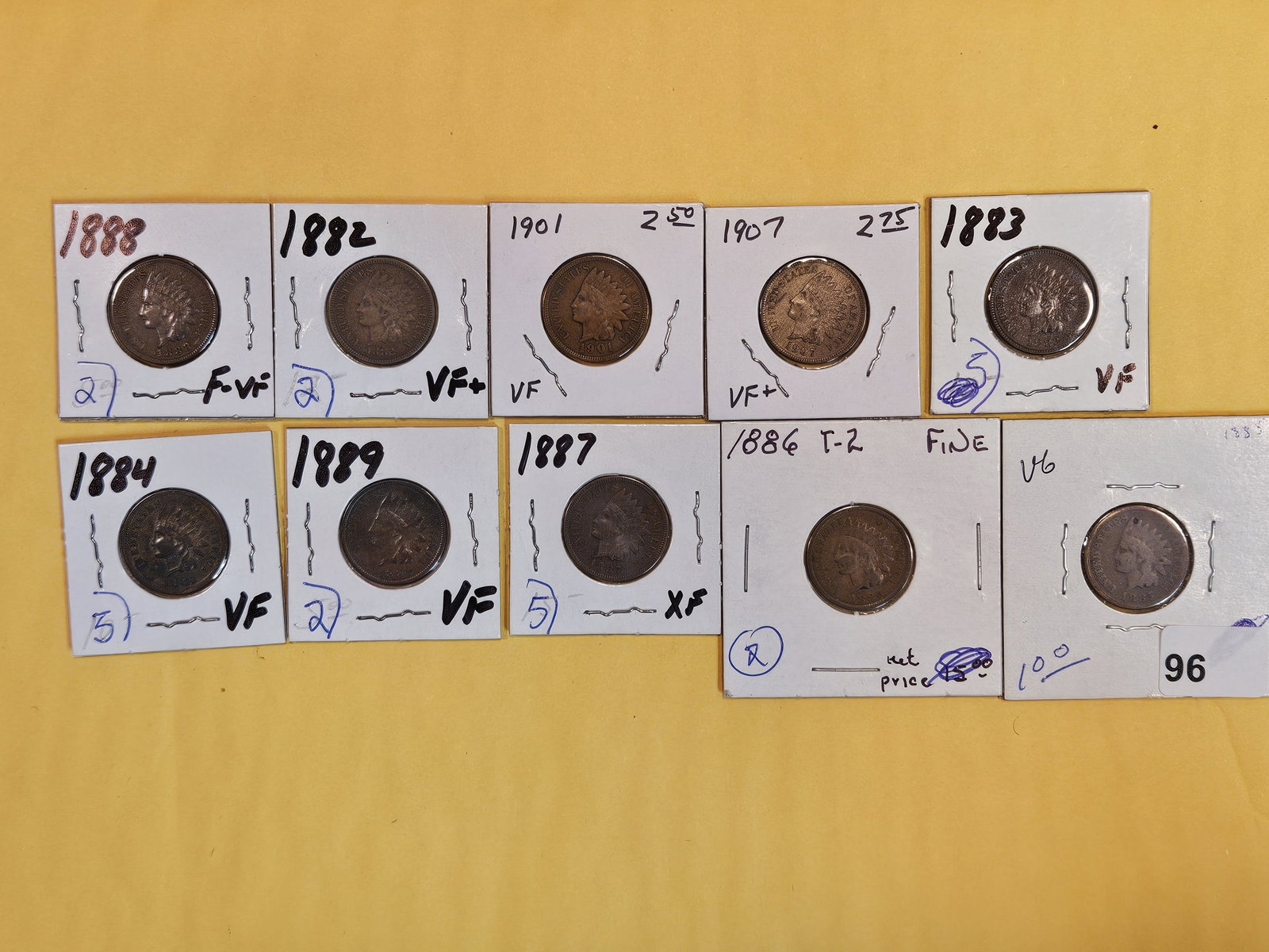 Ten little nicer mixed Indian cents (1 of 10)