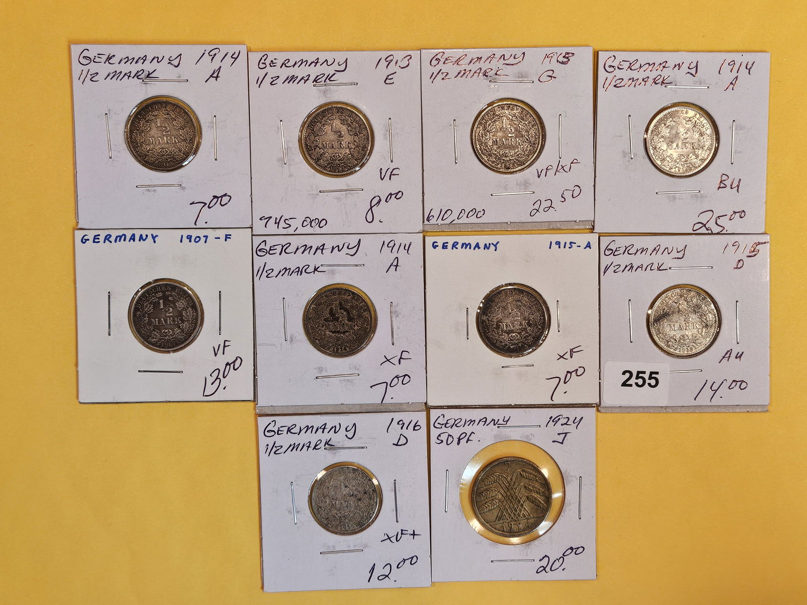 Ten nicer, mixed, German coins (1 of 7)
