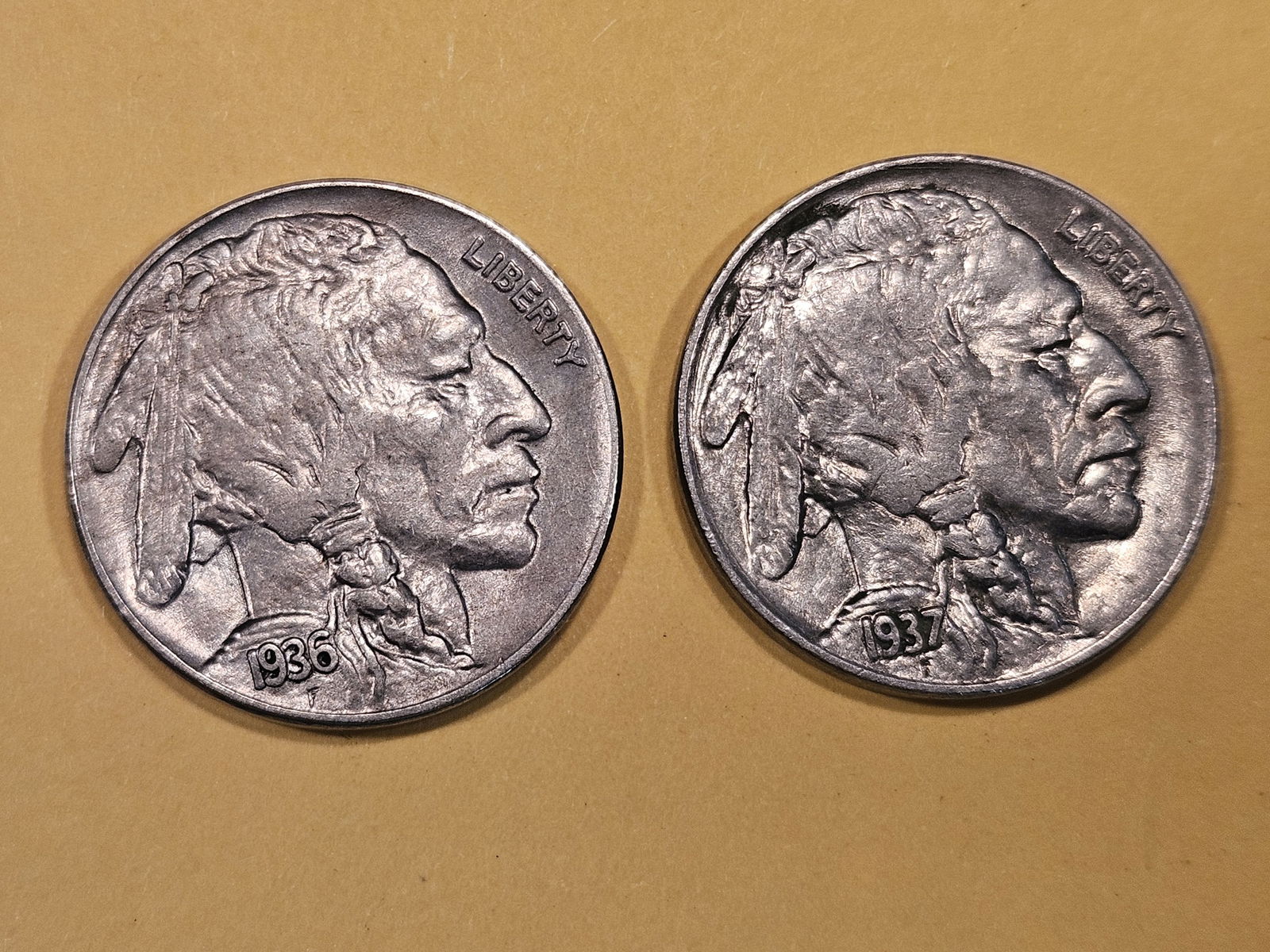 Two Buffalo Nickels in Brilliant About Uncirculated - 58 (1 of 4)